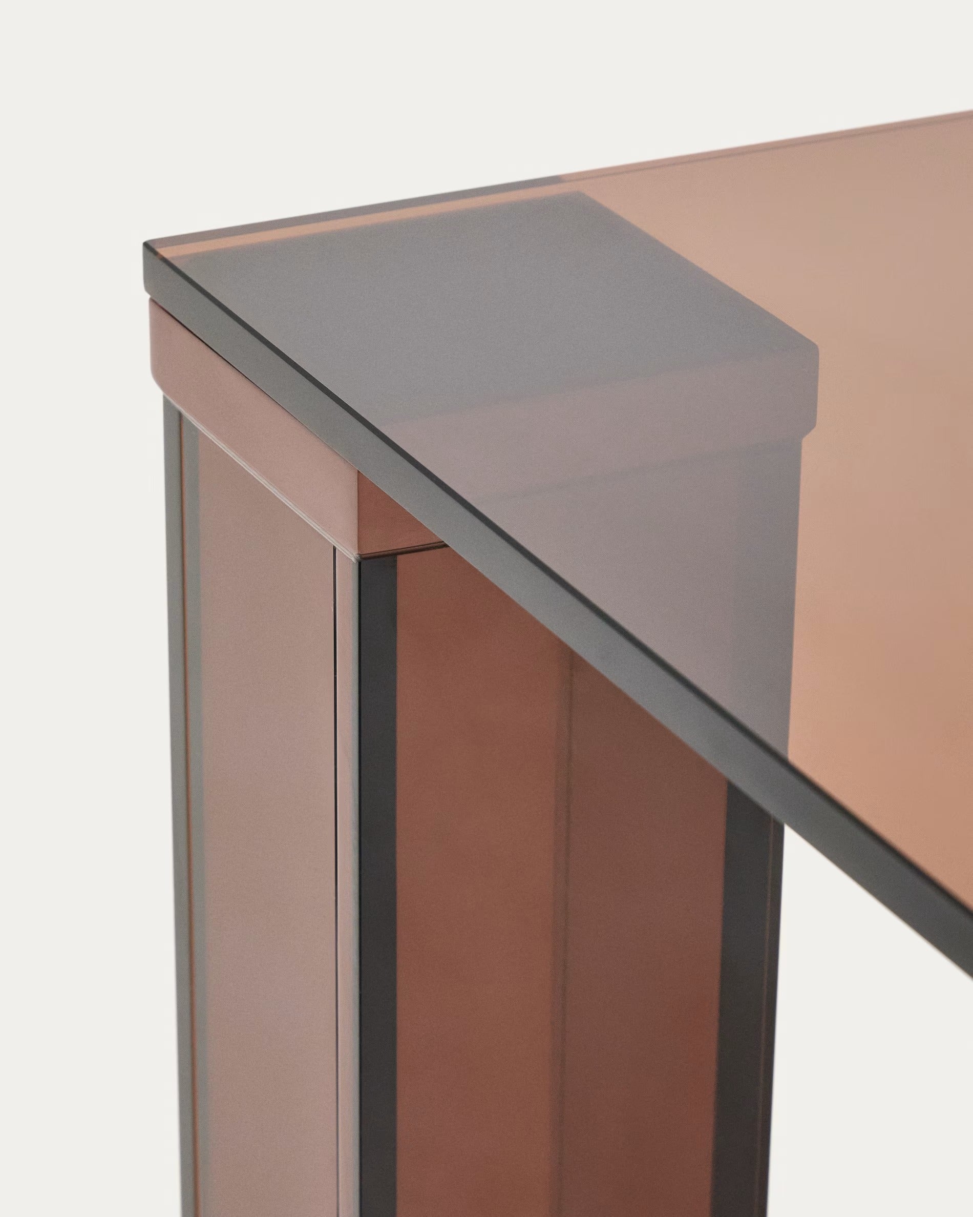 ADULARIA Table Brown Tempered Glass