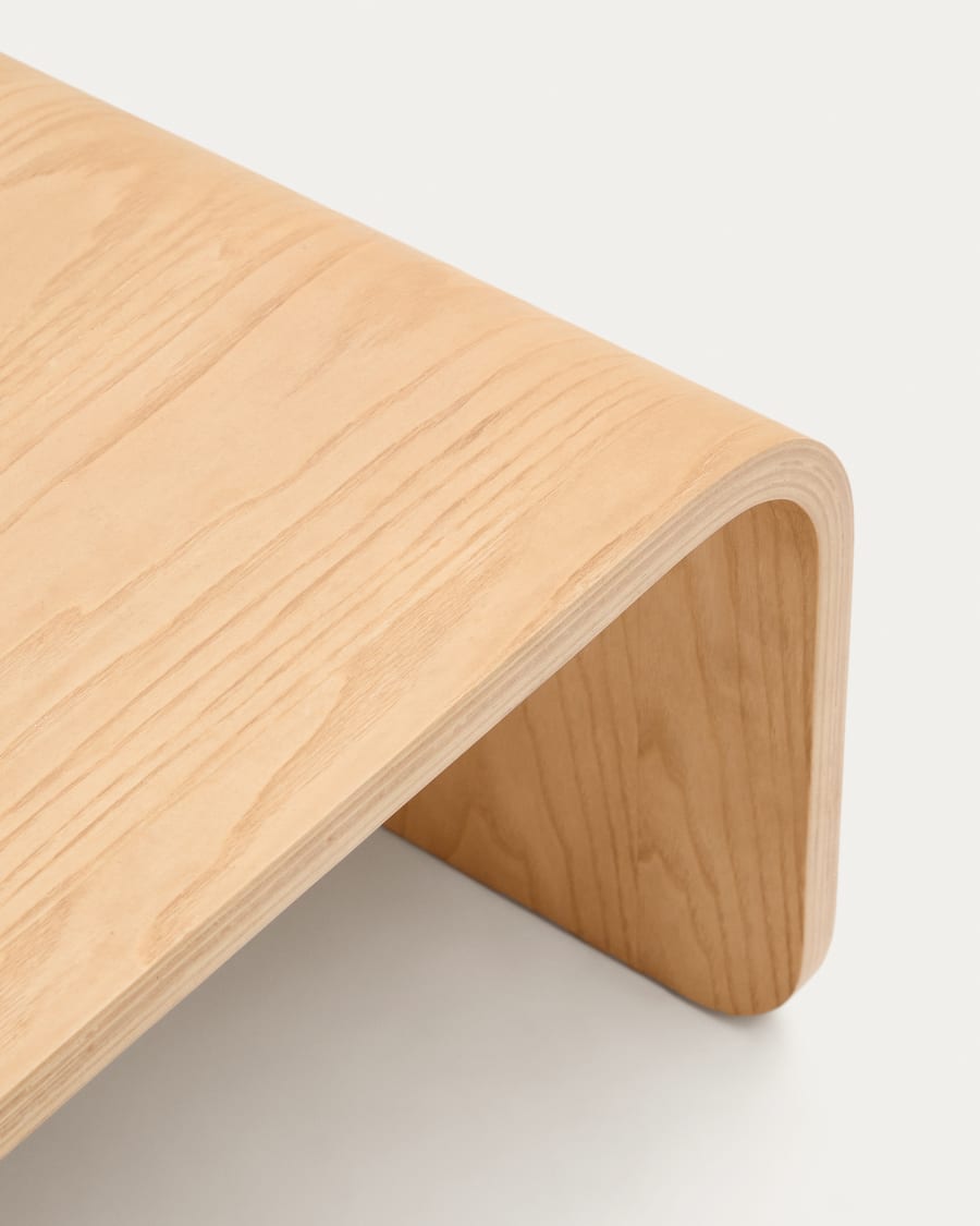 Kávový stolík OLARIA terakota s dubovým dyhou