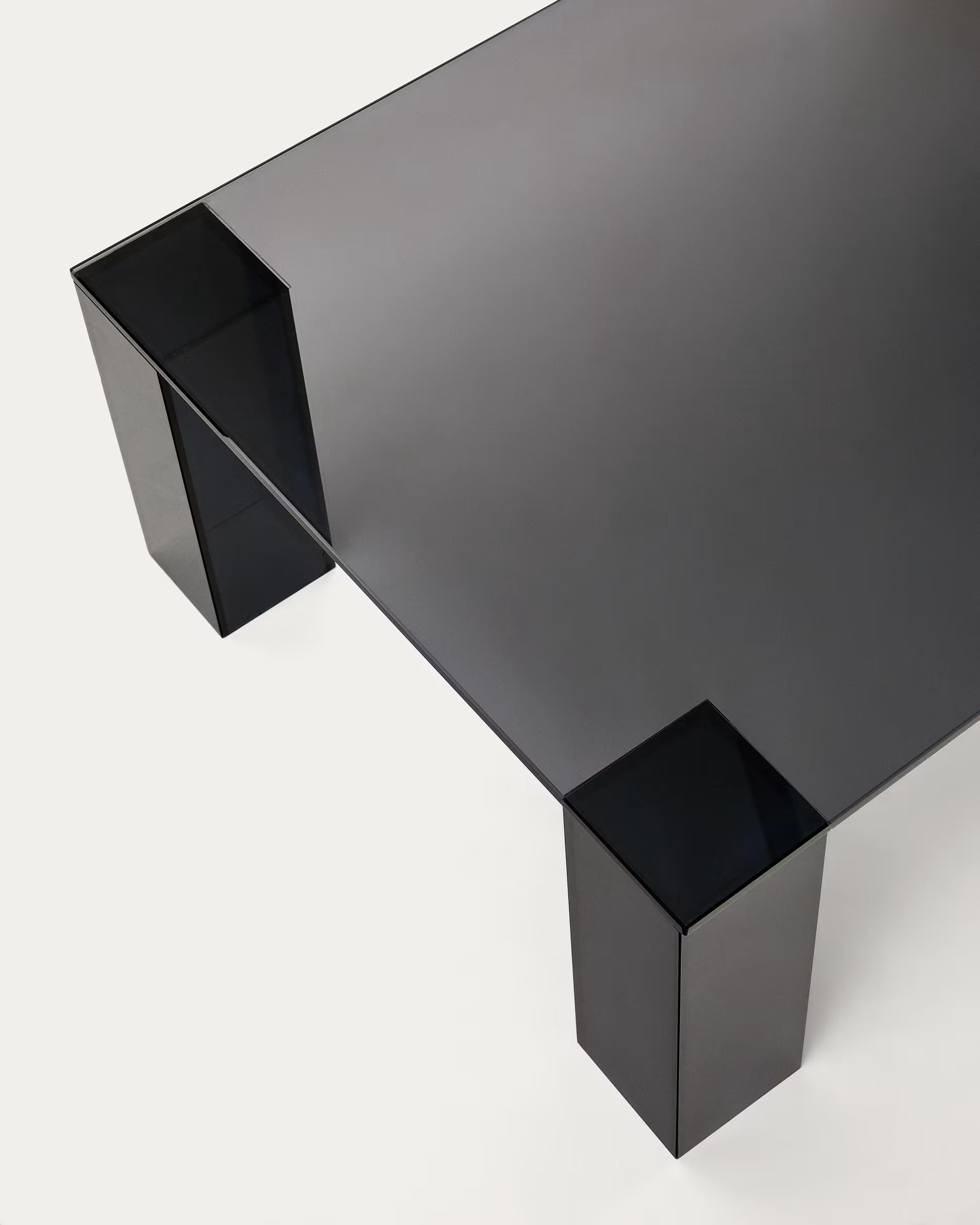 Kávový stolík ADULARIA tmavosivá tvrdená sklo