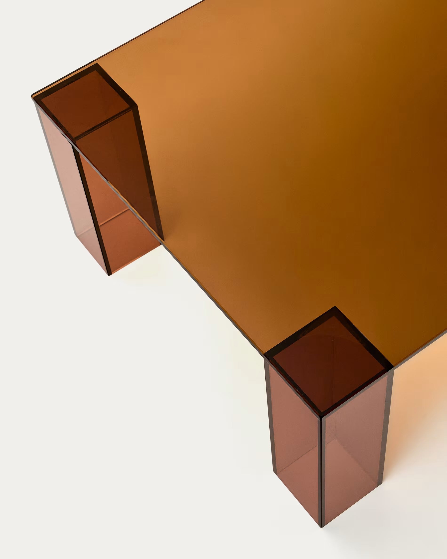 ADULARIA Coffee Table Brown Tempered Glass