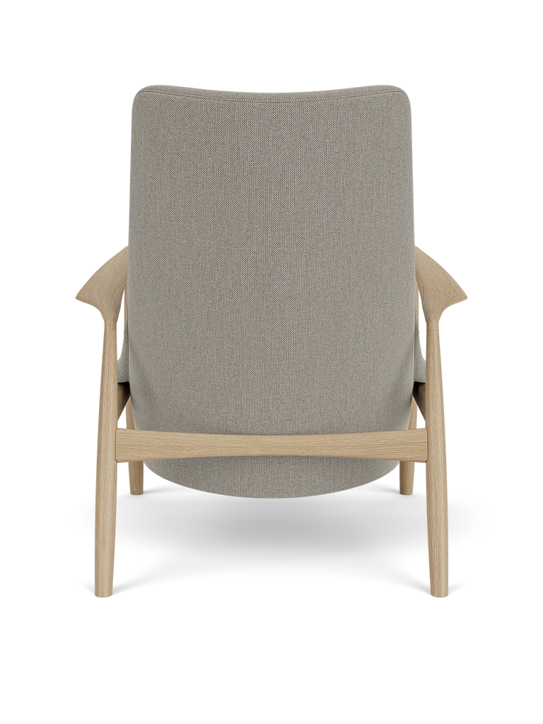 THE SEAL high-back armchair gray with oak base