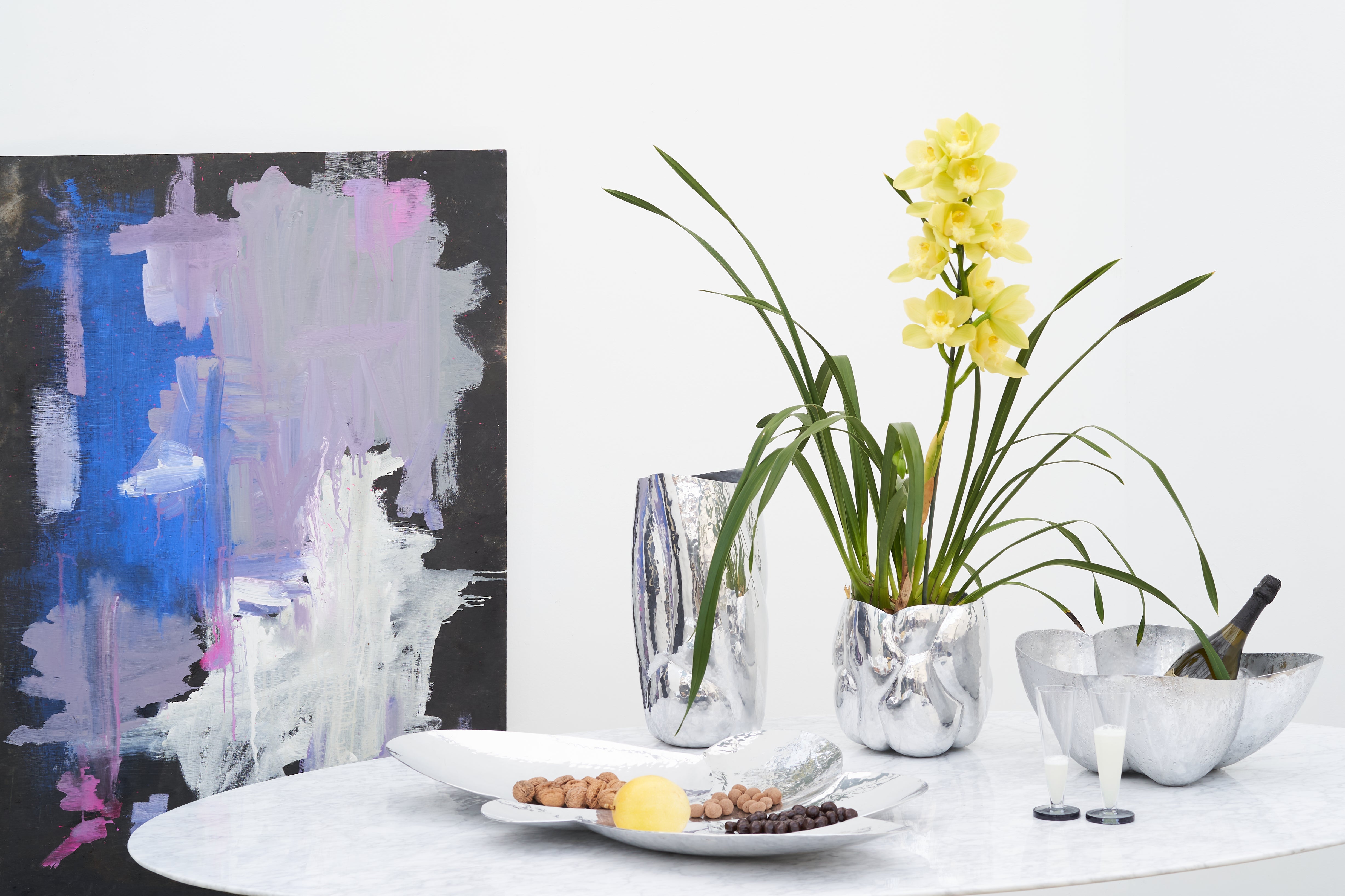 Váza CLOUD TALL strieborná