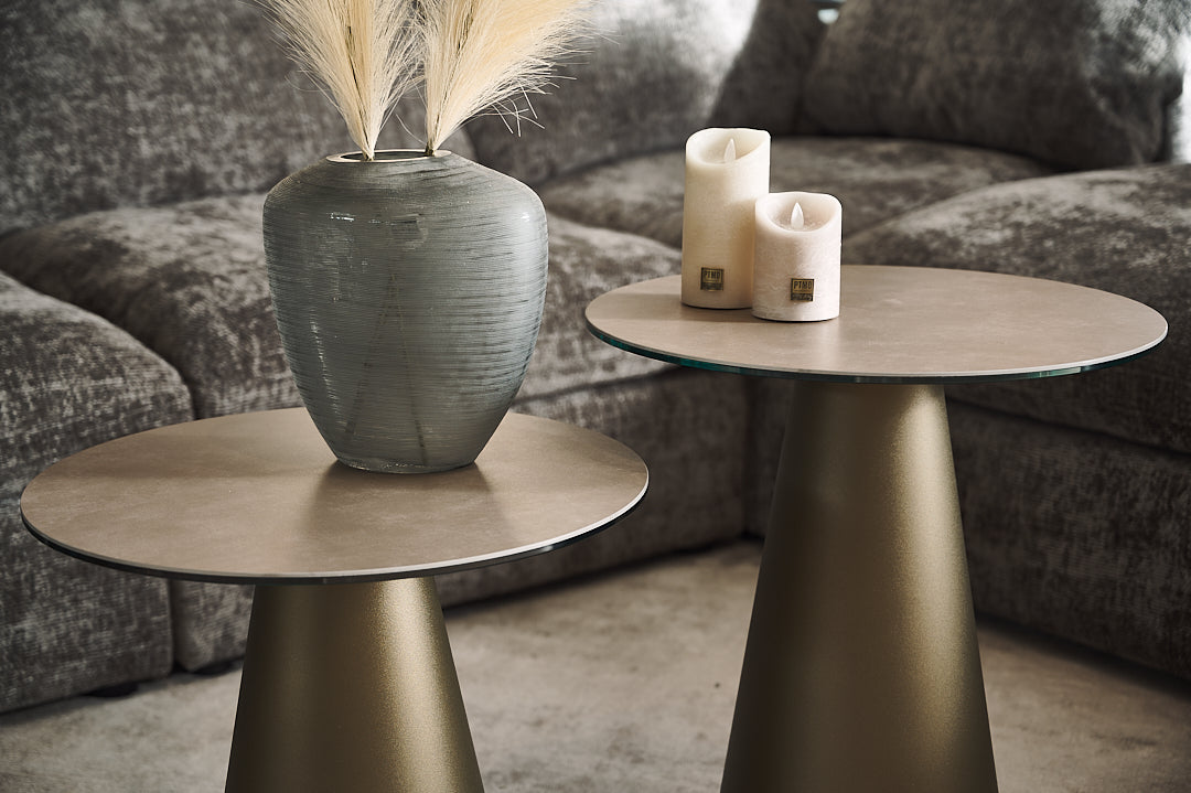 FUNGHI brown quartz sintered stone coffee table