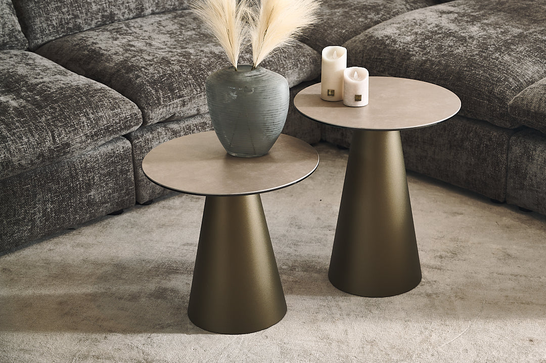 FUNGHI brown quartz sintered stone coffee table