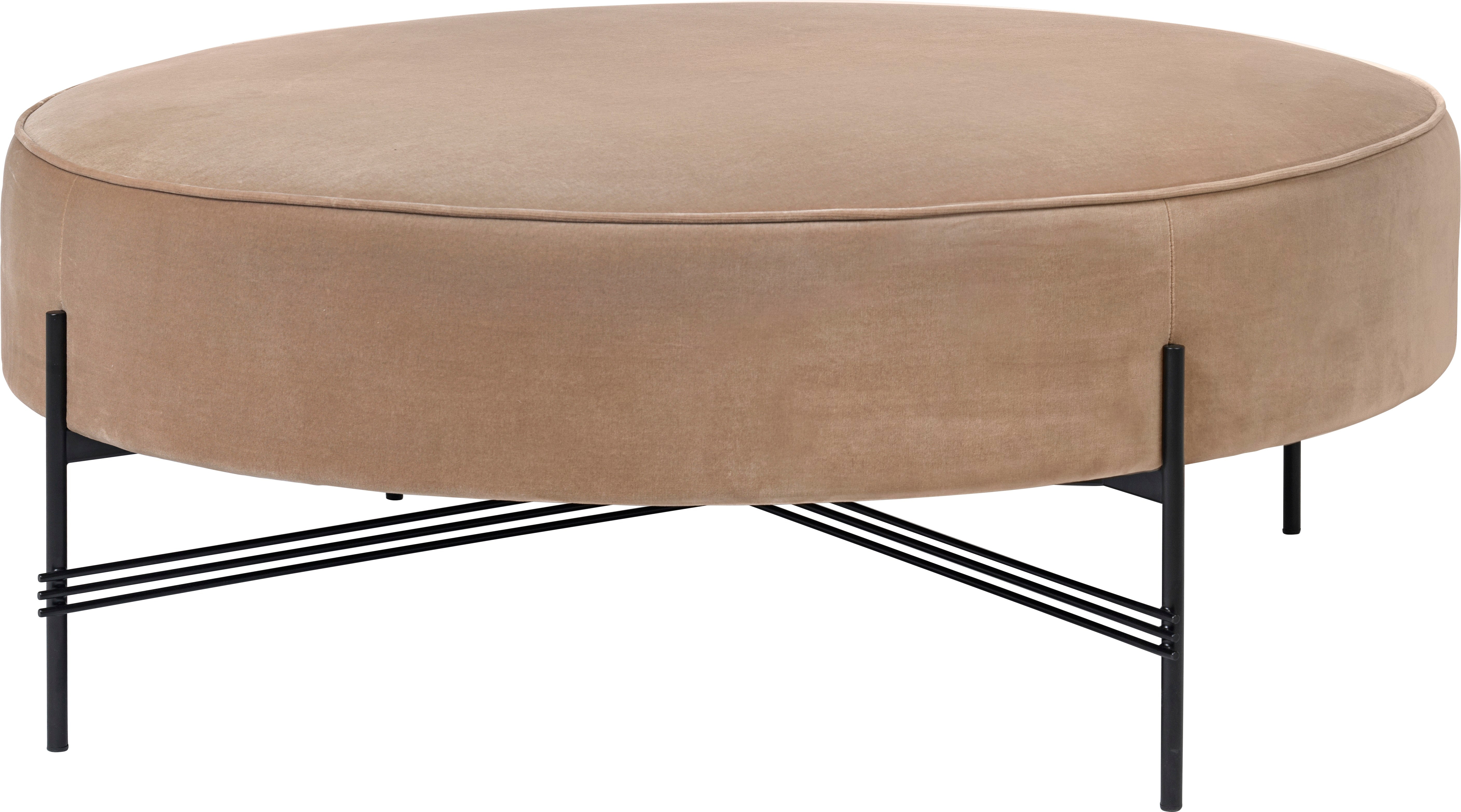 Upholstered pouf TS with black base