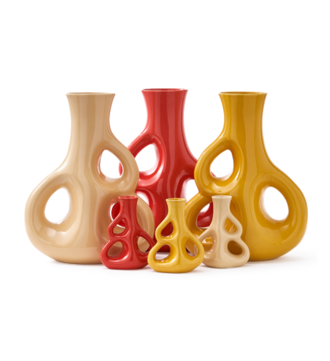 Váza TRI UŠI béžová