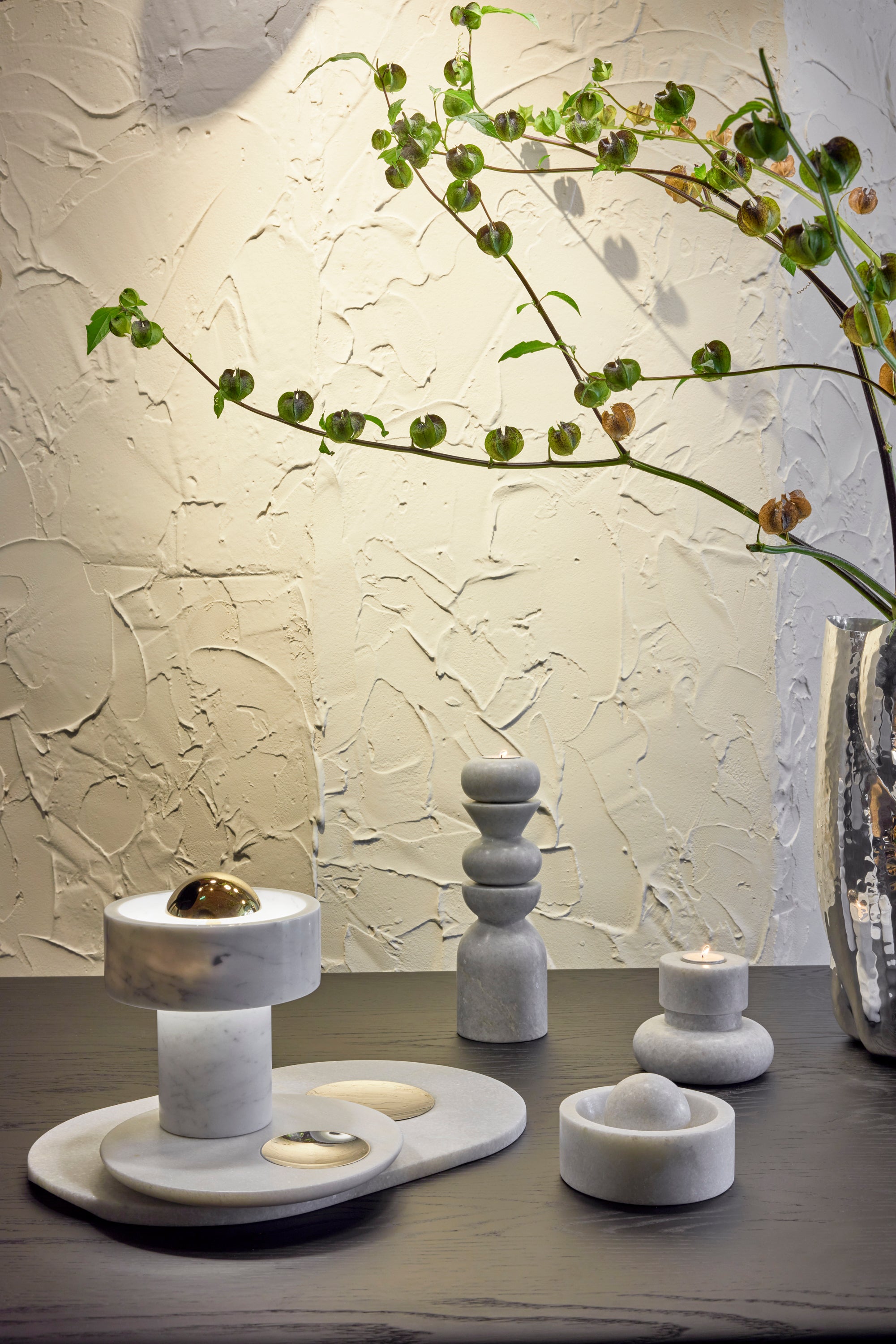 Mlynček na korenie STONE biely mramor