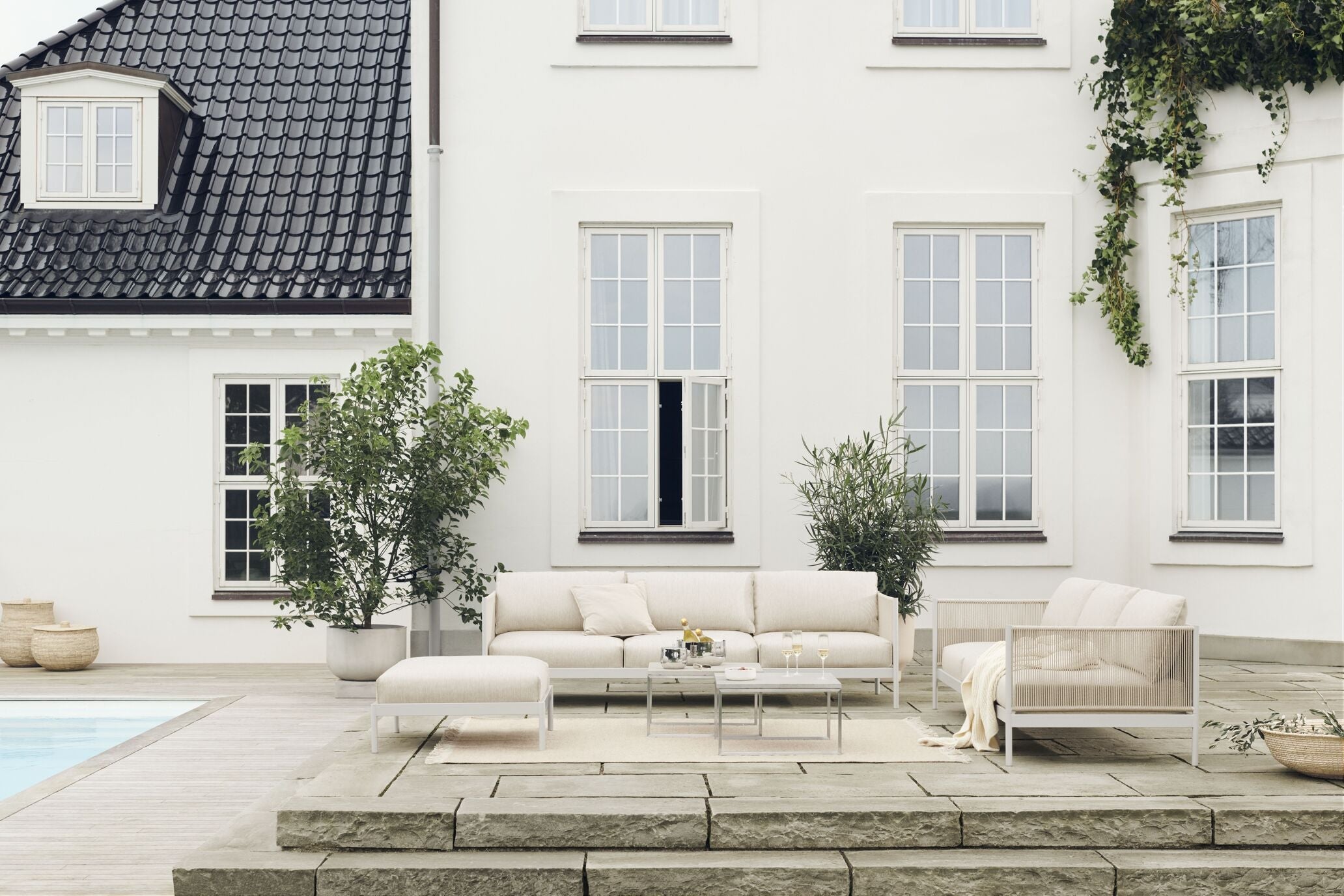 Záhradná pohovka pre 3 osoby TRACK čalúnená