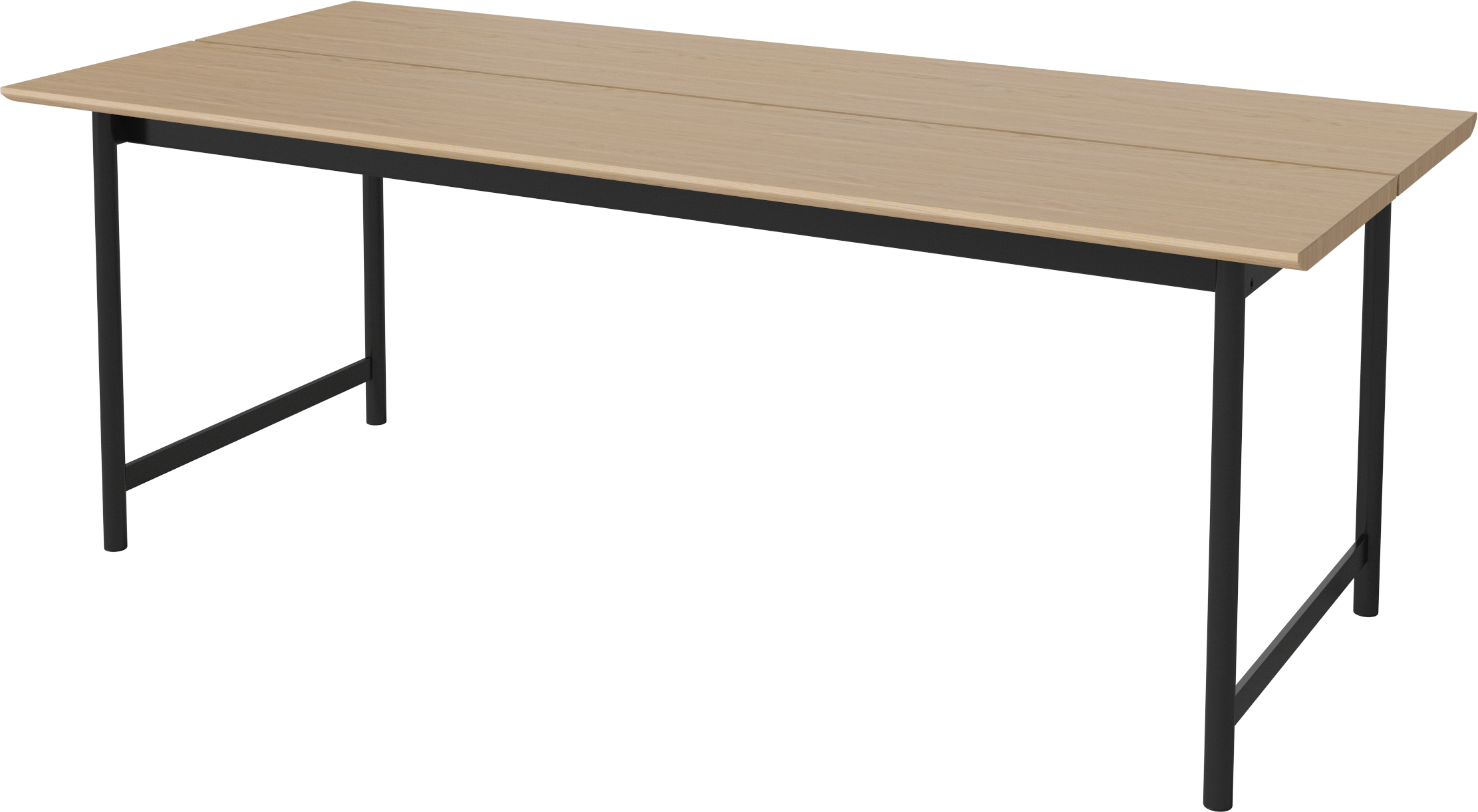 Stôl TRACK bielené dubové drevo s čiernym podstavcom