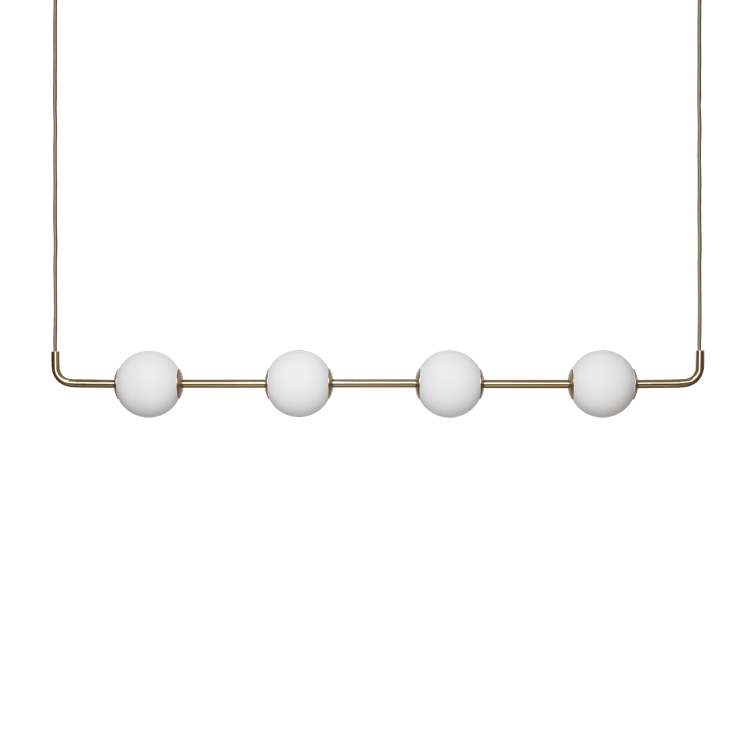 AUDREY LINEAR white pendant lamp with gold insert