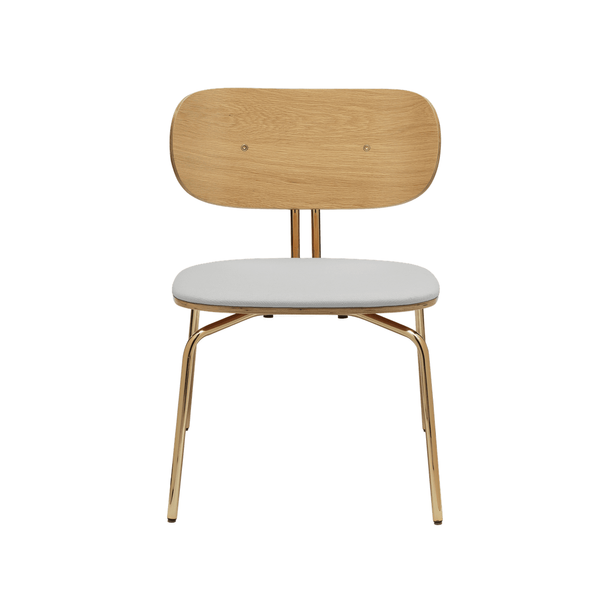 Fotel CURIOUS baby blue so zlatým podstavcom