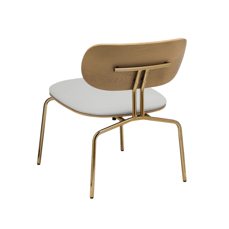 Fotel CURIOUS baby blue so zlatým podstavcom