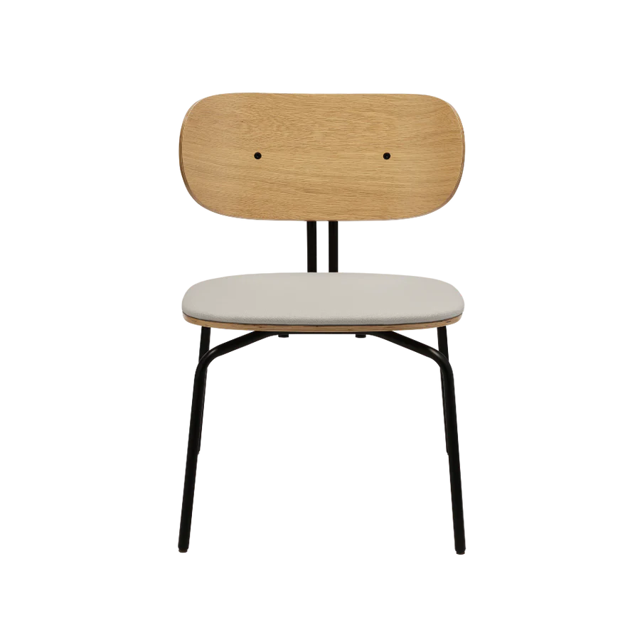 Black beige curious armchair with a black base