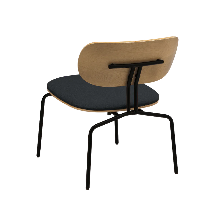 Anthracite curious armchair with a black base