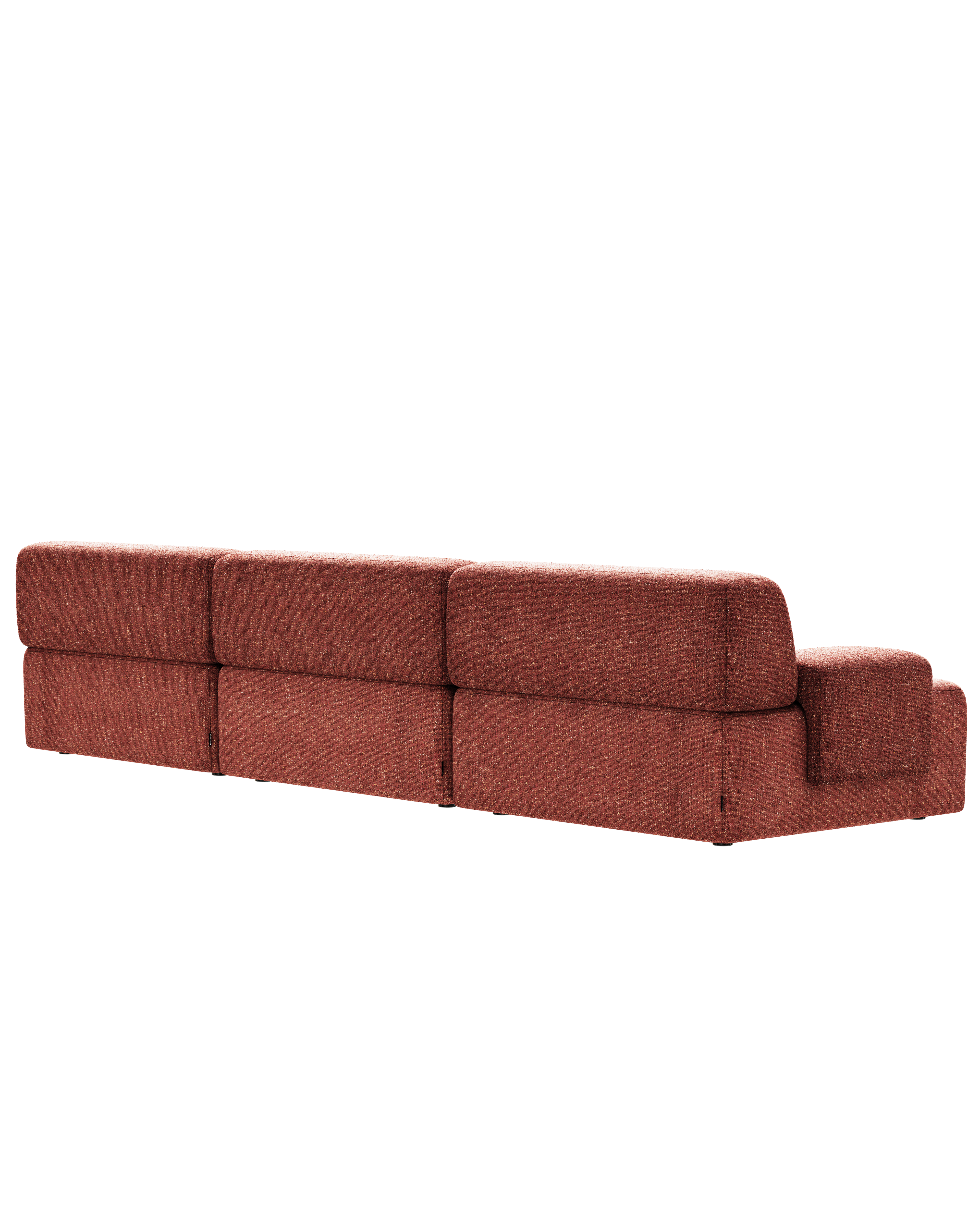 Modular corner sofa for 3 people UMI chestnut red