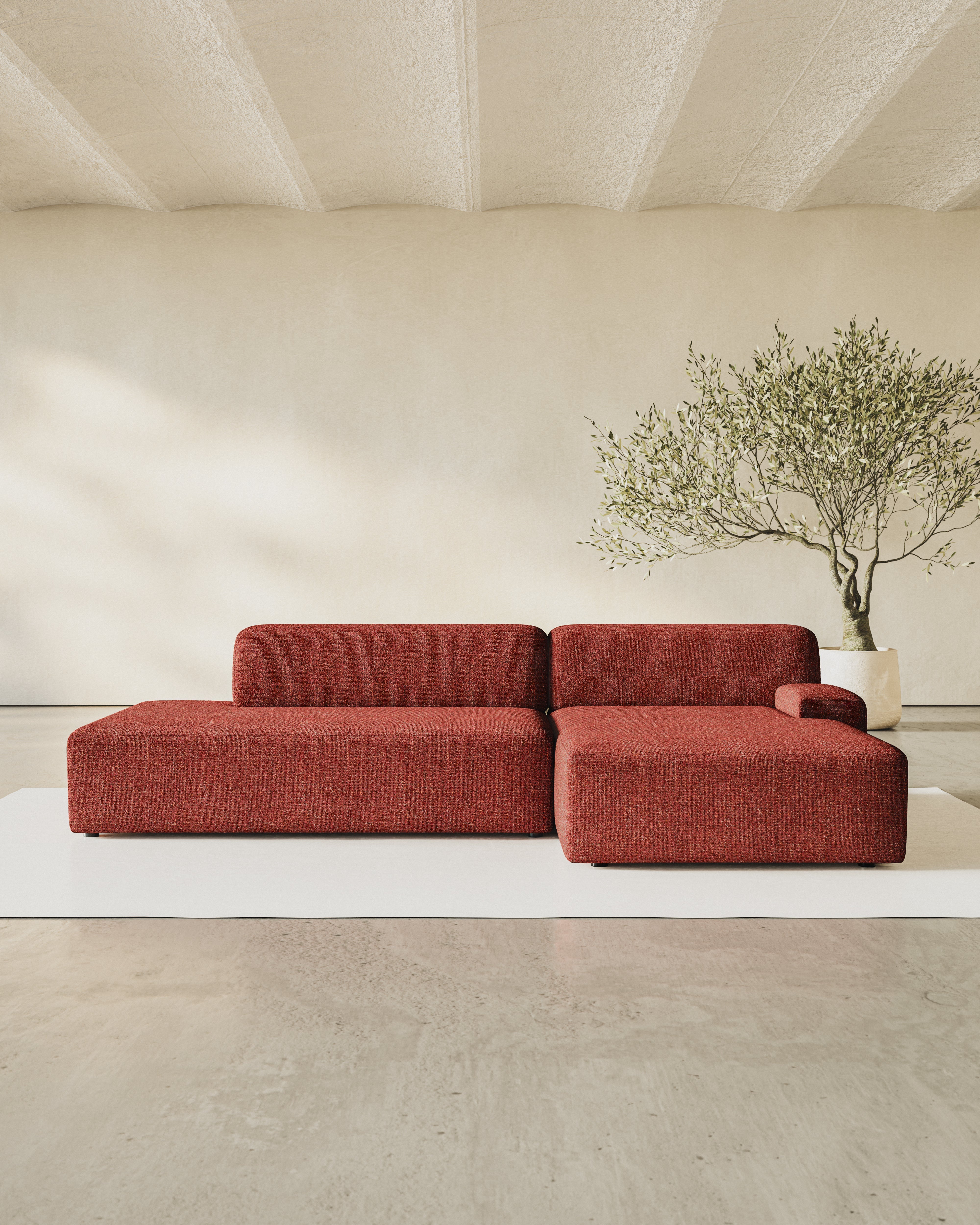 Modulárny rohový otvorený pravý UMI gaštanovo červený