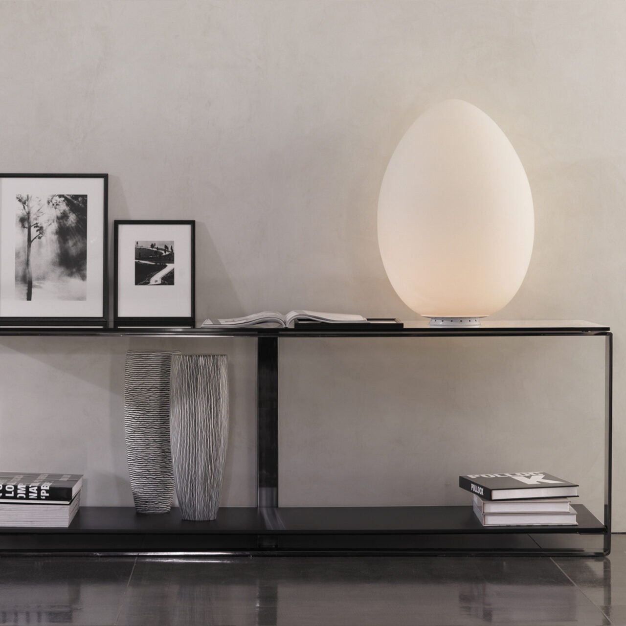 UOVO Table Lamp White Blown Glass