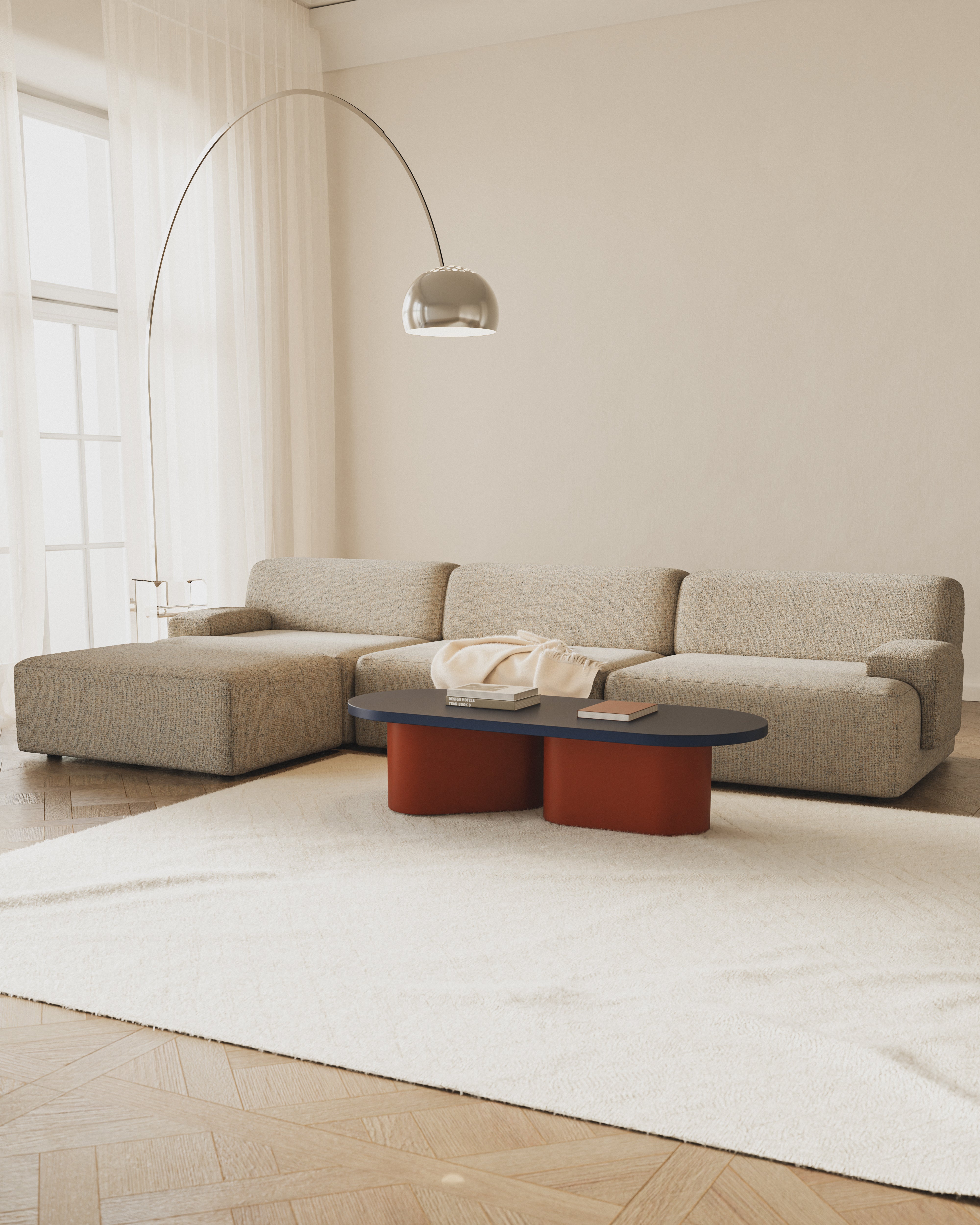 Modular corner sofa for 3 people UMI beige