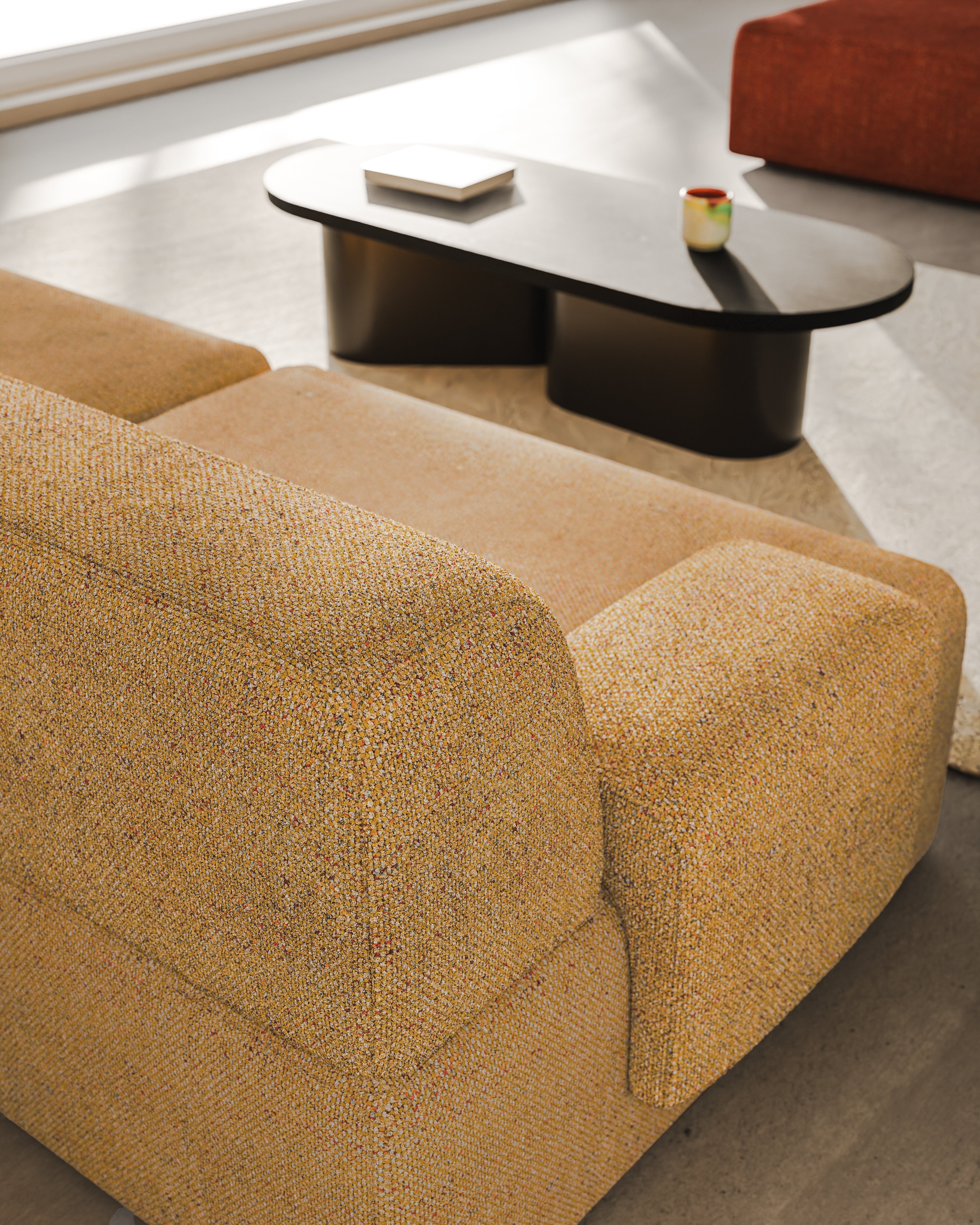 Modulárna pohovka pre 2 osoby UMI jesenná oranžová