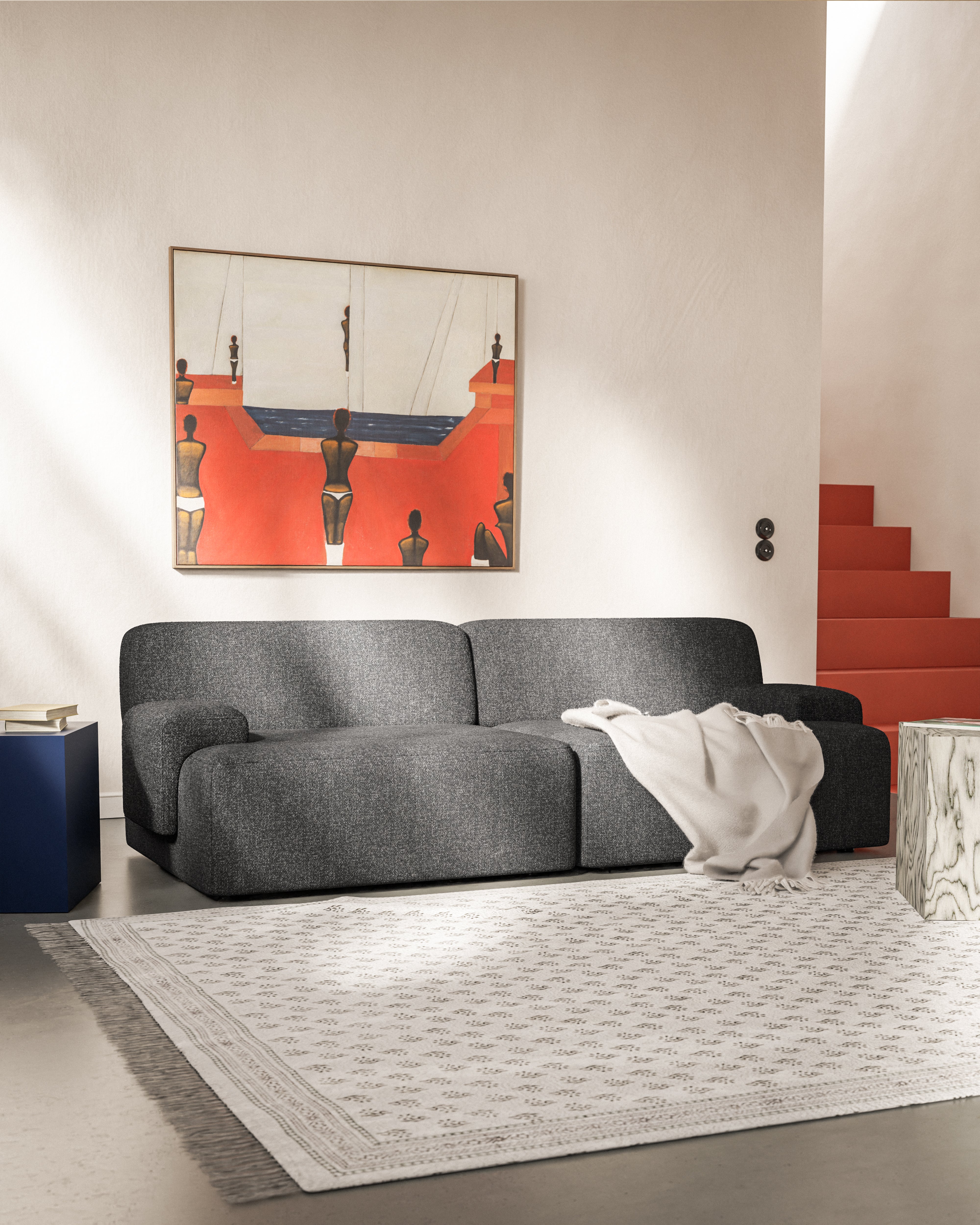 Modulárna pohovka pre 2 osoby UMI kamenná čierna