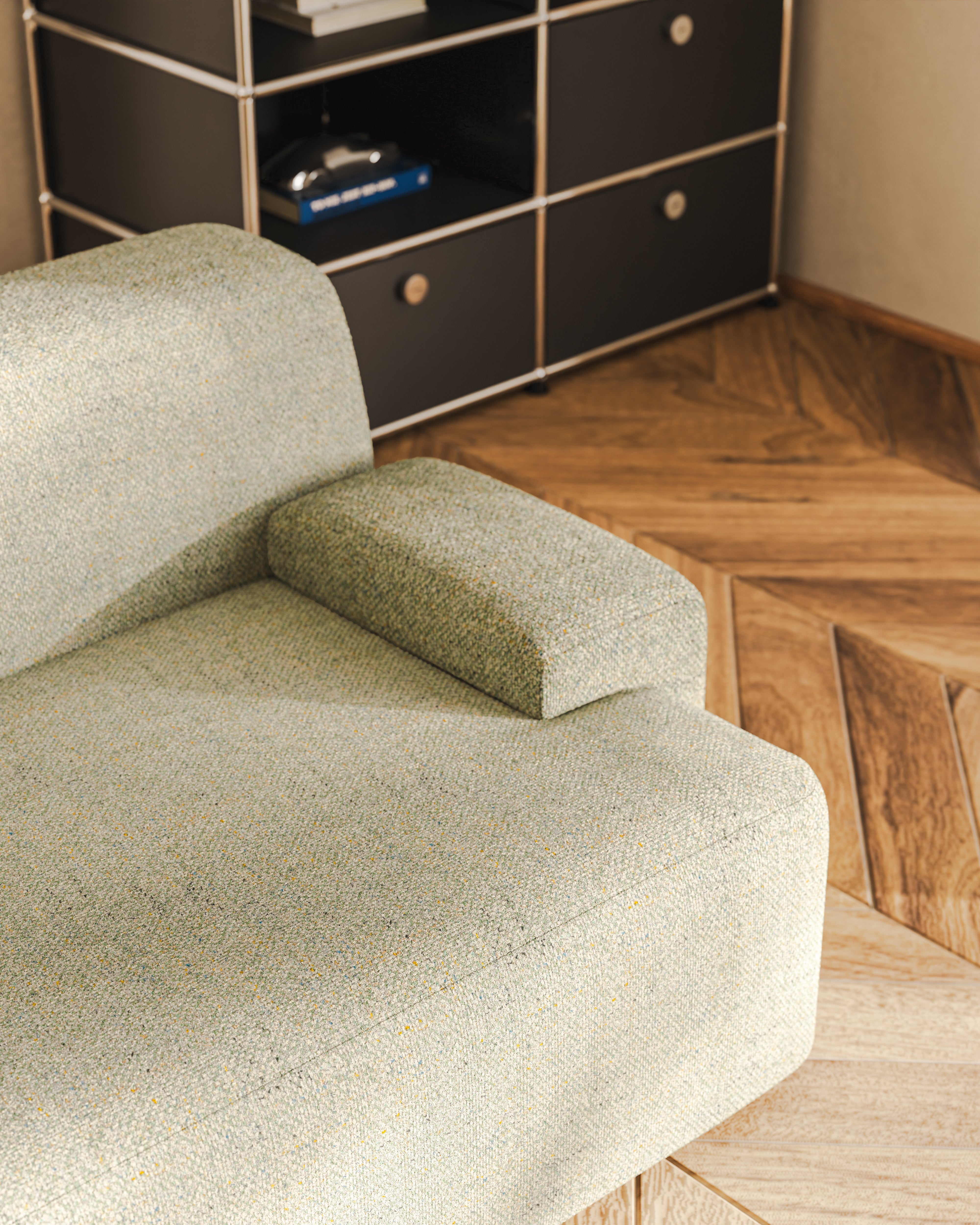 Modulárna pohovka pre 3 osoby UMI svetlozelená