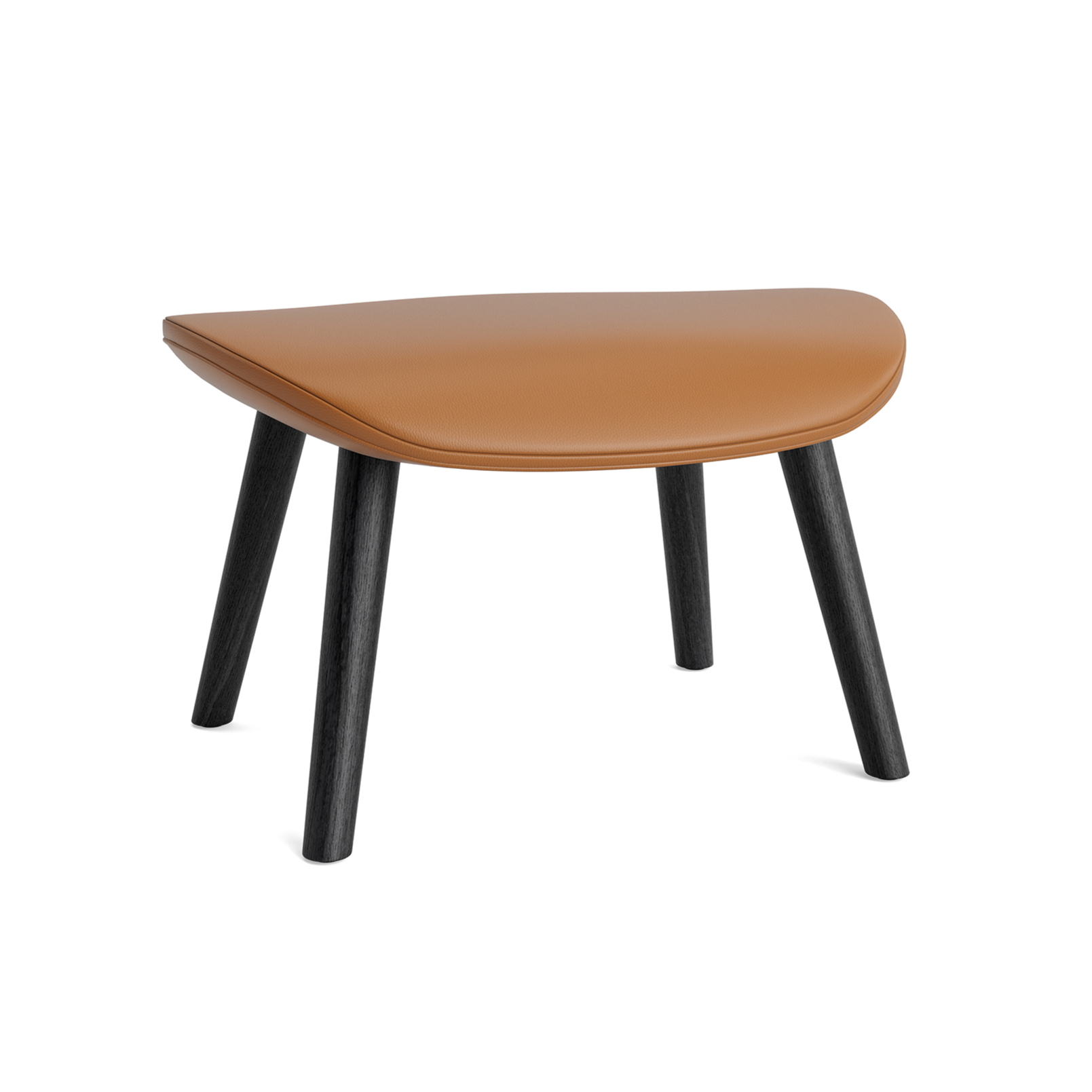 Čalúnený podnožník HYG s čiernym dubovým podstavcom