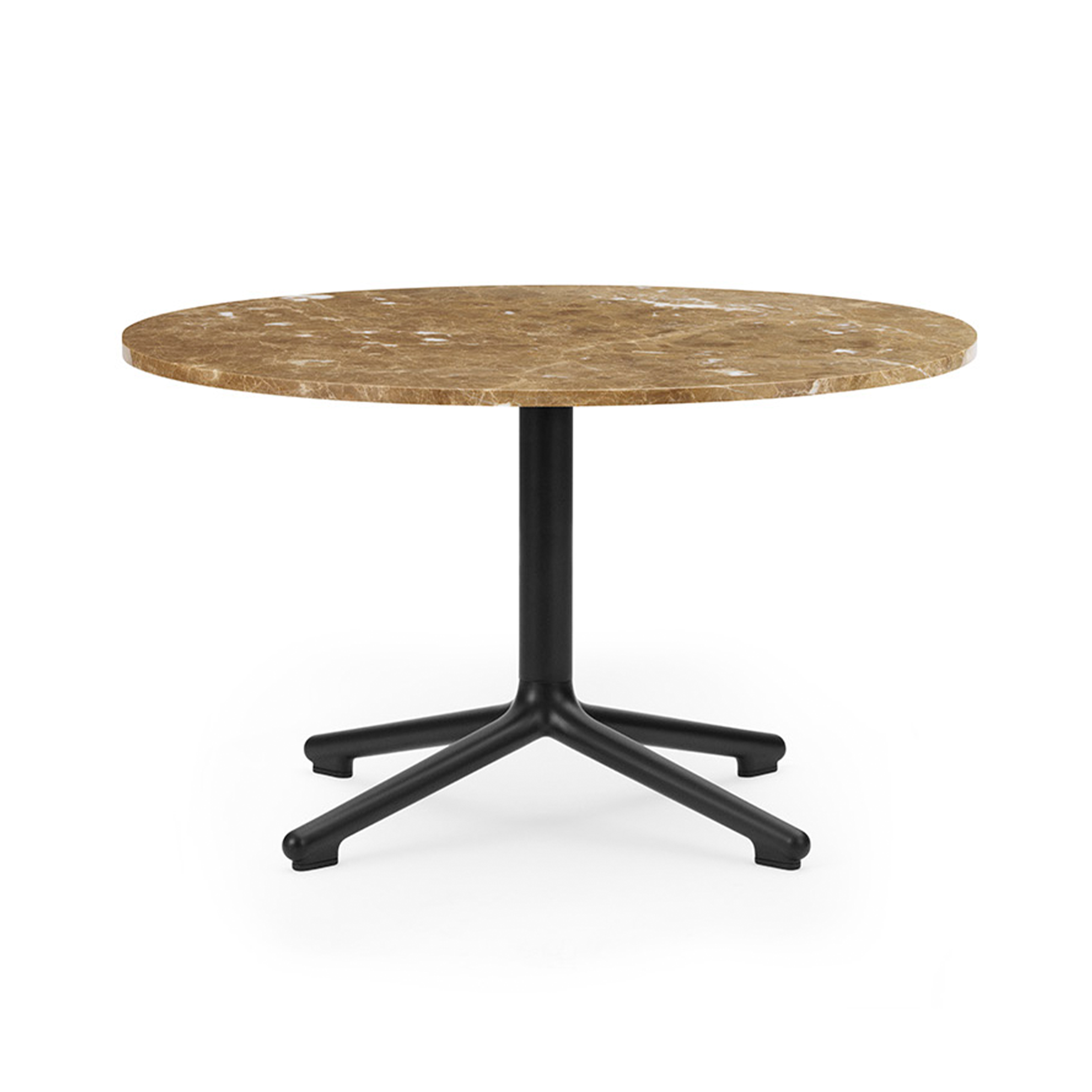 Kávový stolík LUNAR pieskový mramorový vrch s čiernym podstavcom