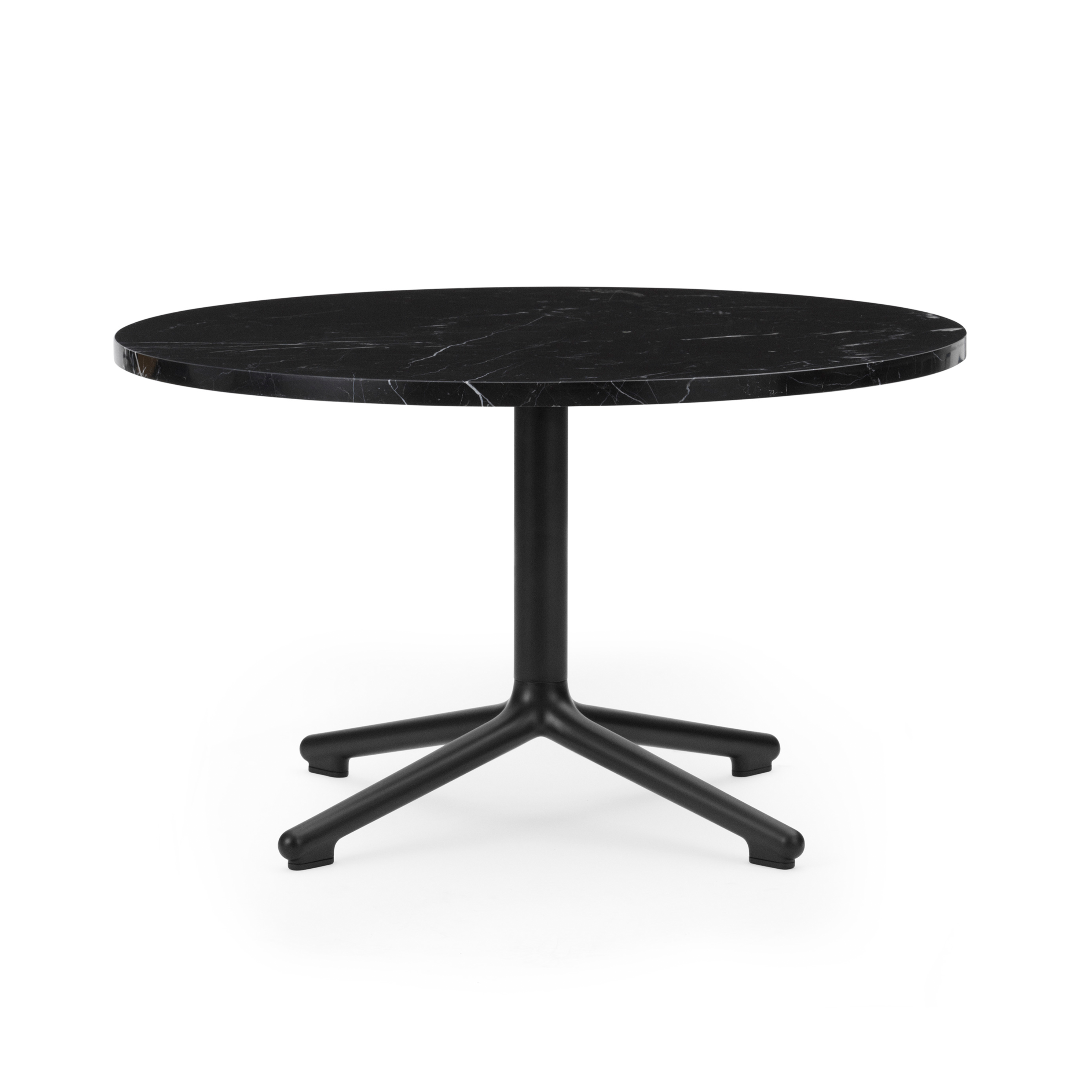 Coffee table Lunar black marble top with a black base