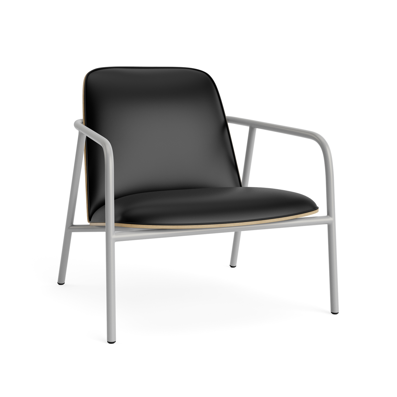 Čalúnené kreslo PAD LOW dubová dyha so šedým podstavcom