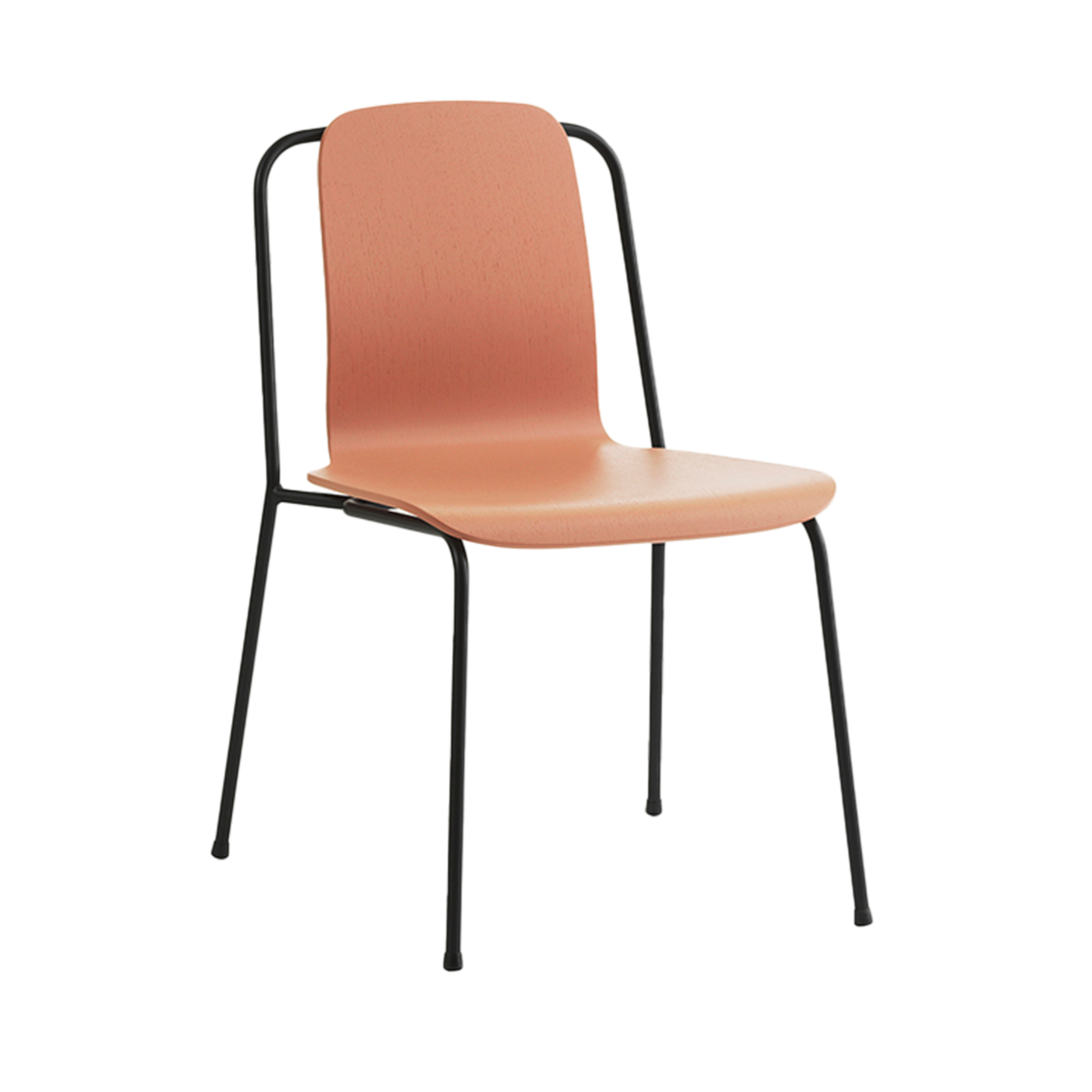 Stolička STUDIO hnedá jaseňová dyha s čiernym podstavcom