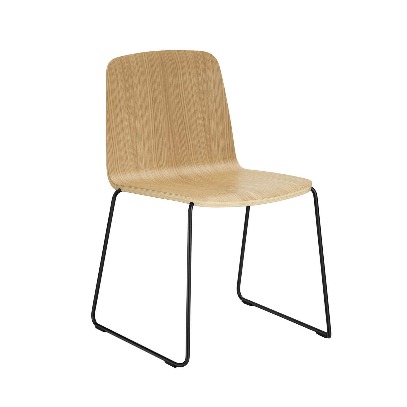 Stolička JUST prírodný dub s čiernym podstavcom