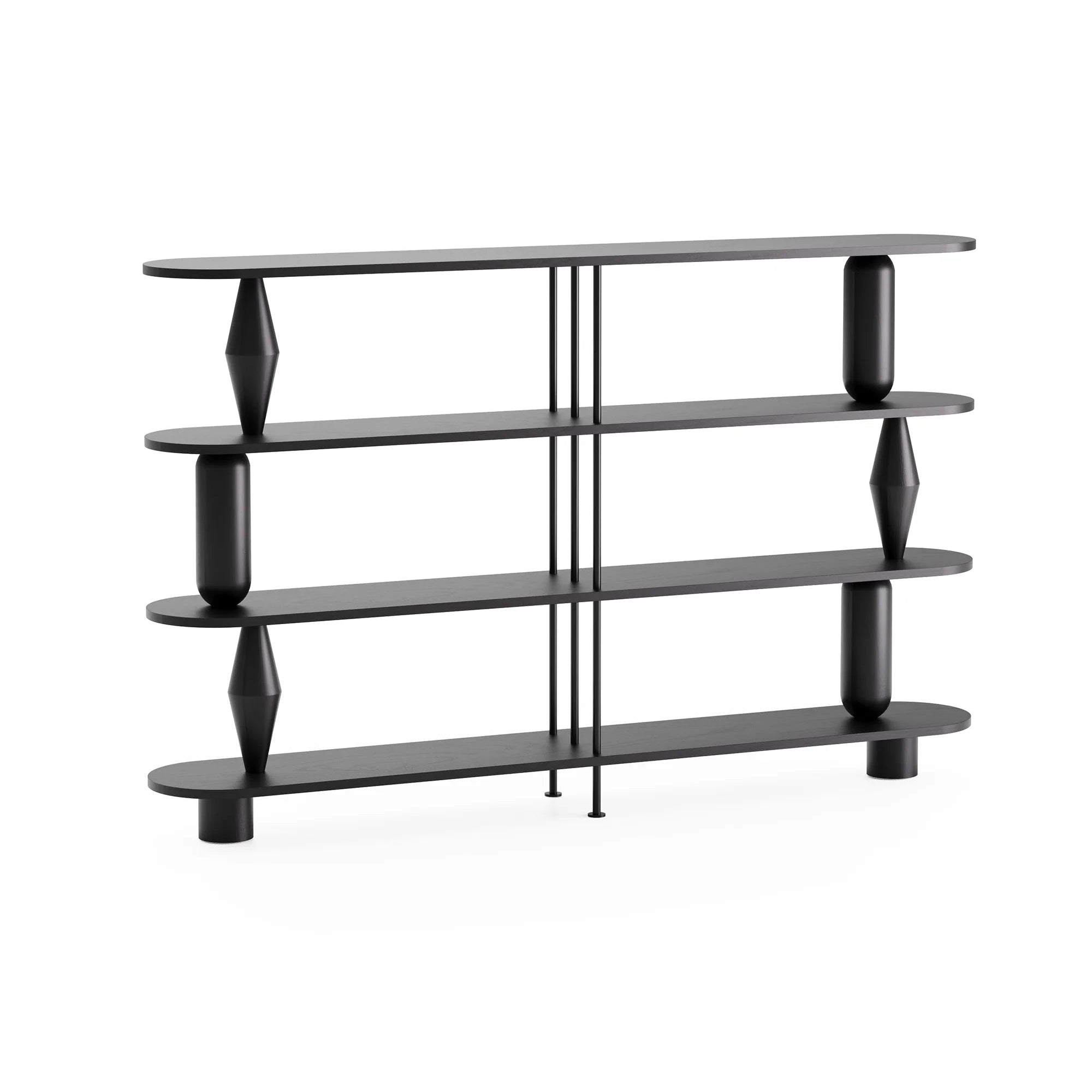 Regál VAZOO DUO čierne dubové drevo