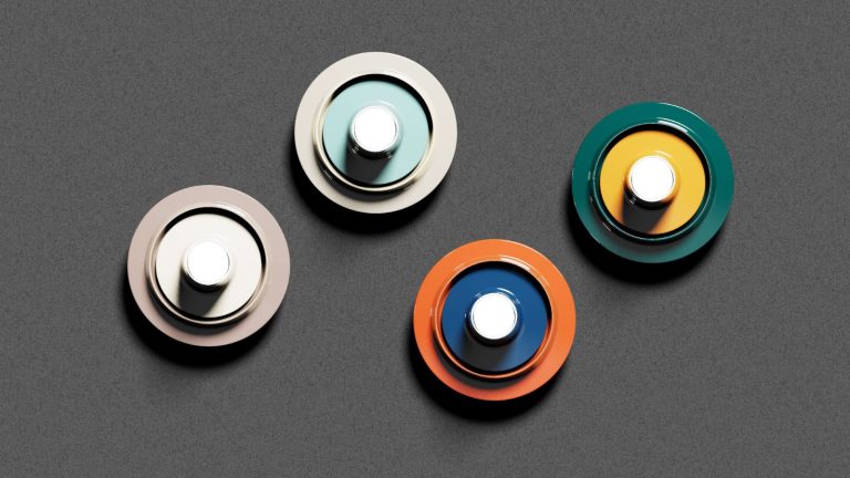 Petrol green ceramic wall lamp VOILÀ with yellow