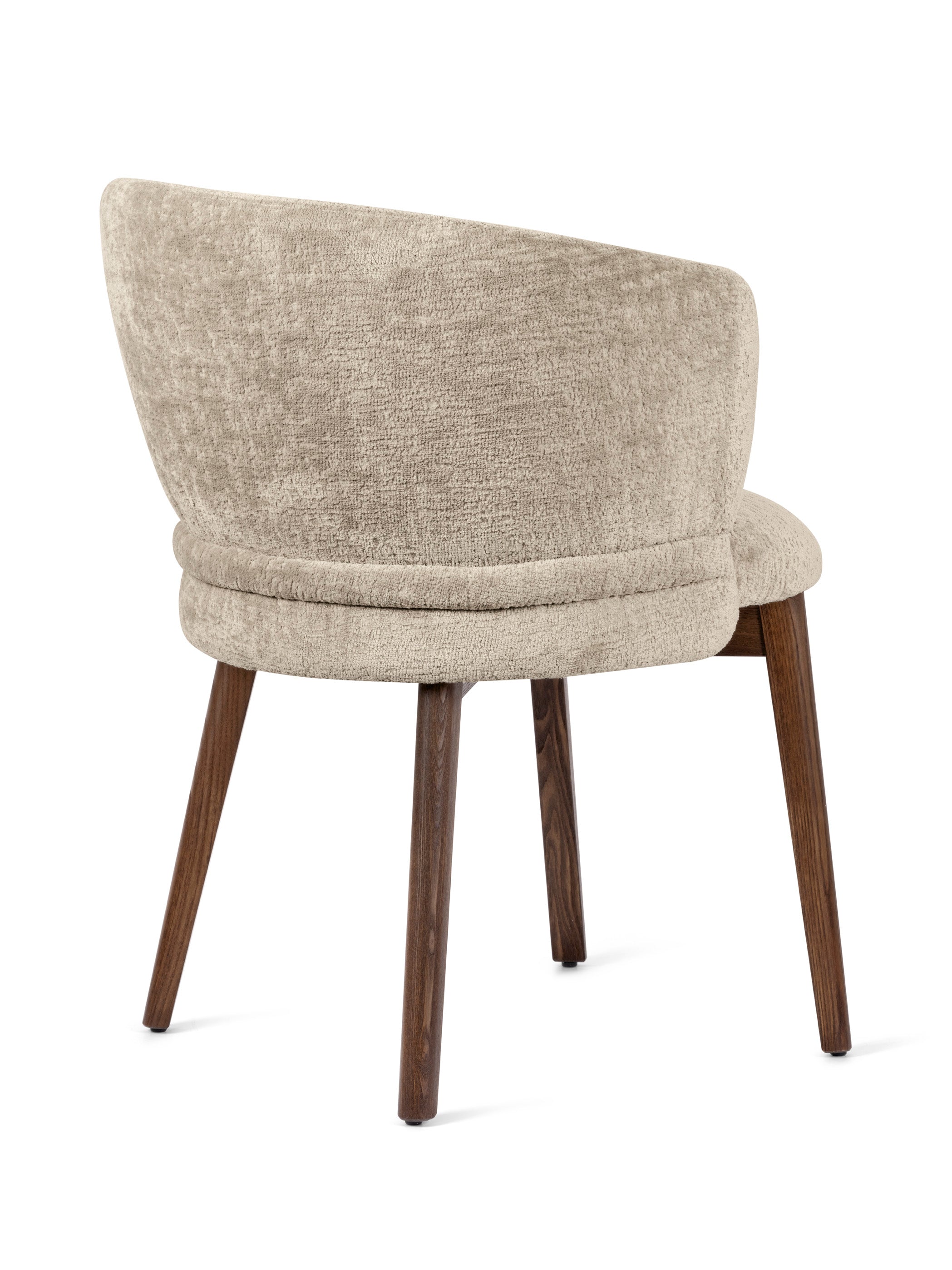 Kreslo VANILLA čalúnené s tmavým dreveným podstavcom