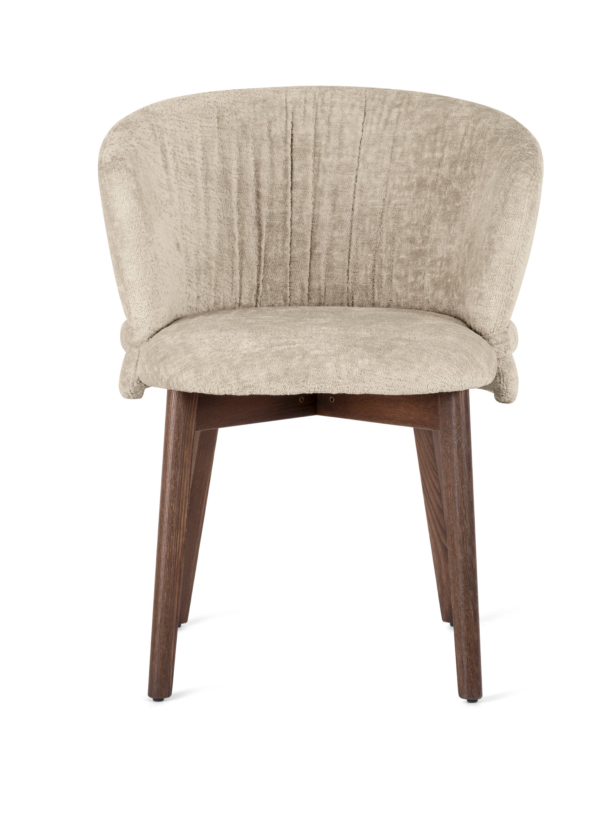 Kreslo VANILLA čalúnené s tmavým dreveným podstavcom