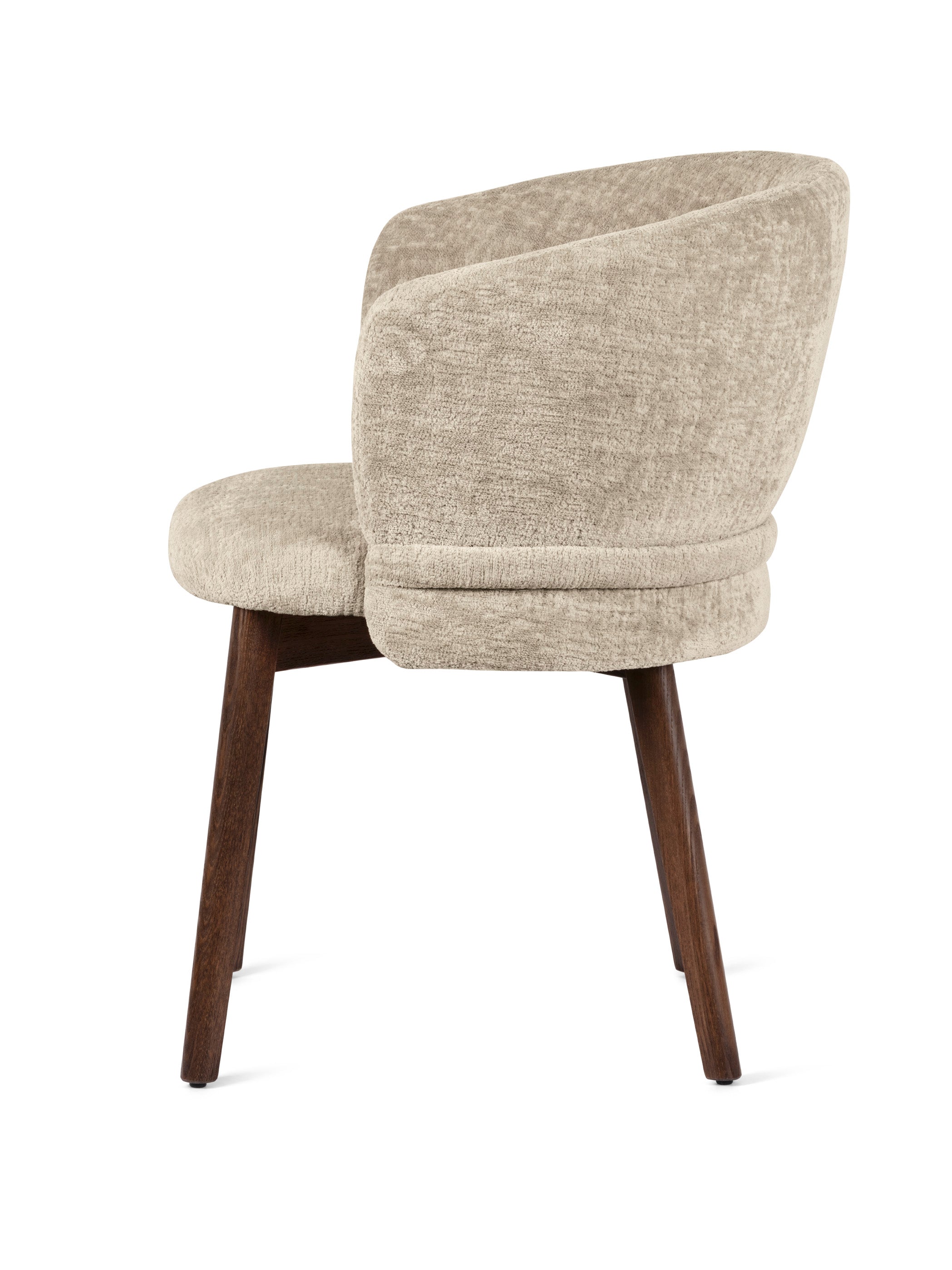 Kreslo VANILLA čalúnené s tmavým dreveným podstavcom