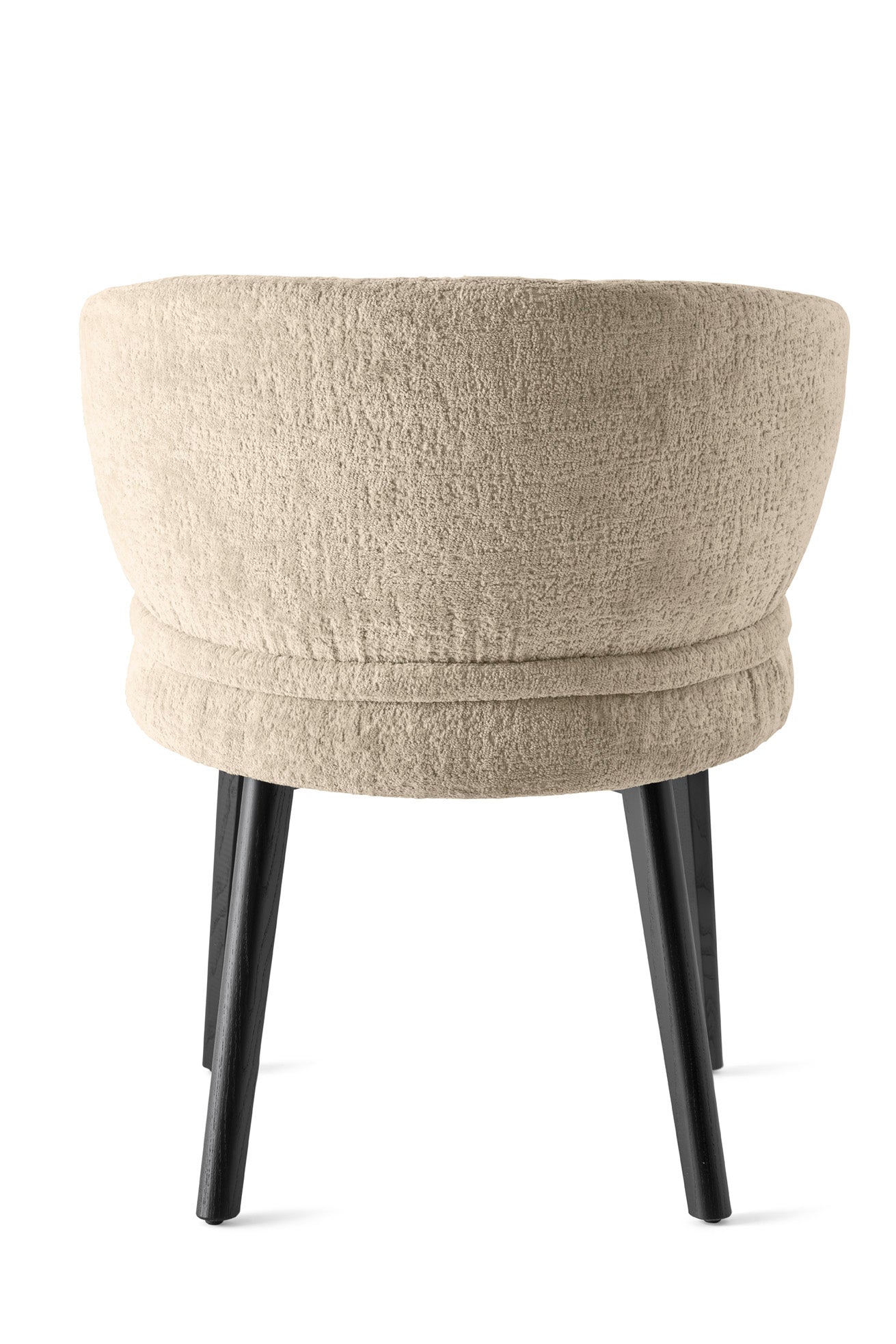 VANILLA upholstered chair with a black wooden base