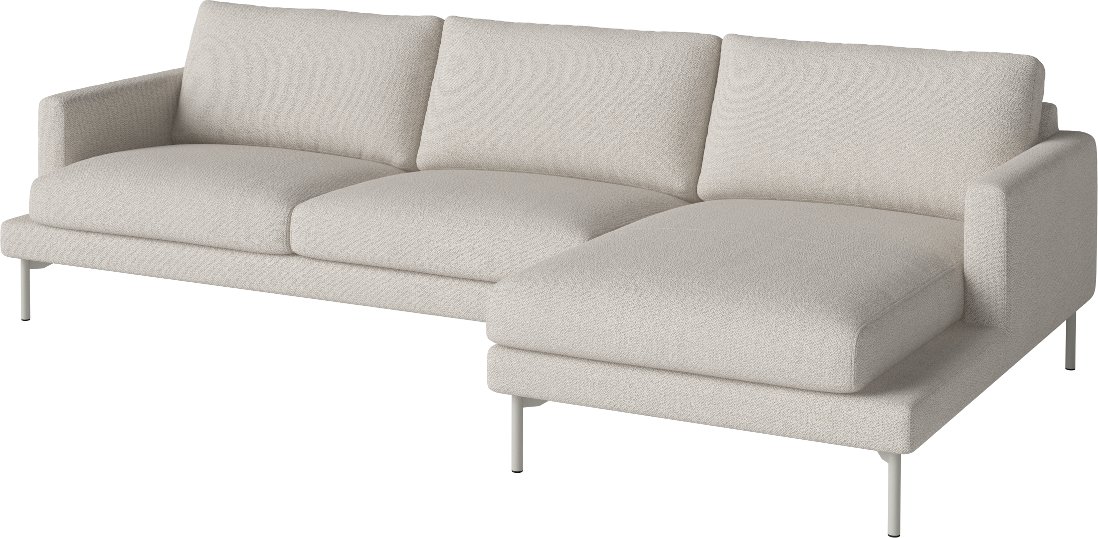 Pravostranný rohový gauč VENEDA SLIM so šedou oceľovou základňou