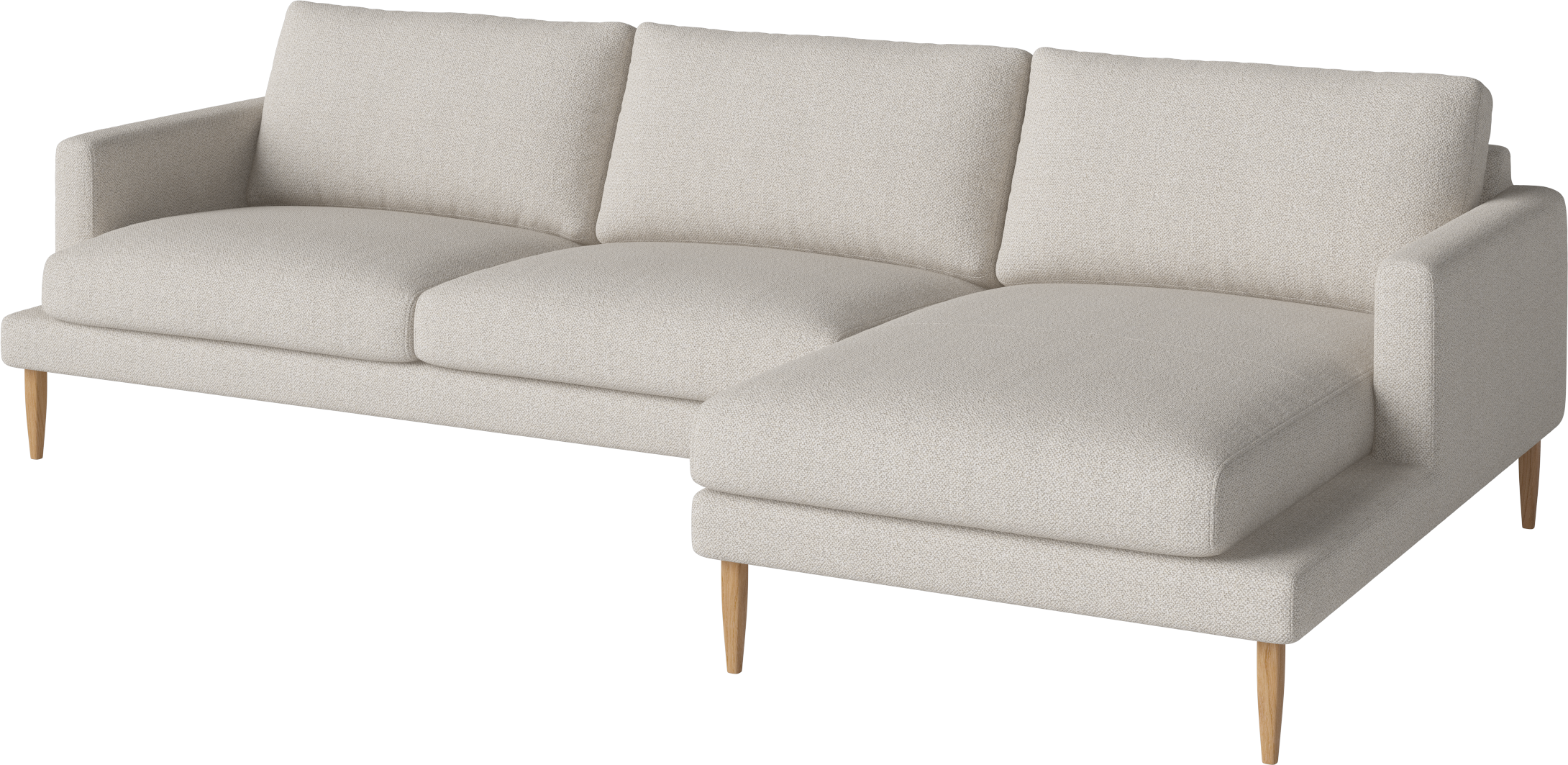 Pravostranný rohový gauč VENEDA SLIM s dubovým podstavcom