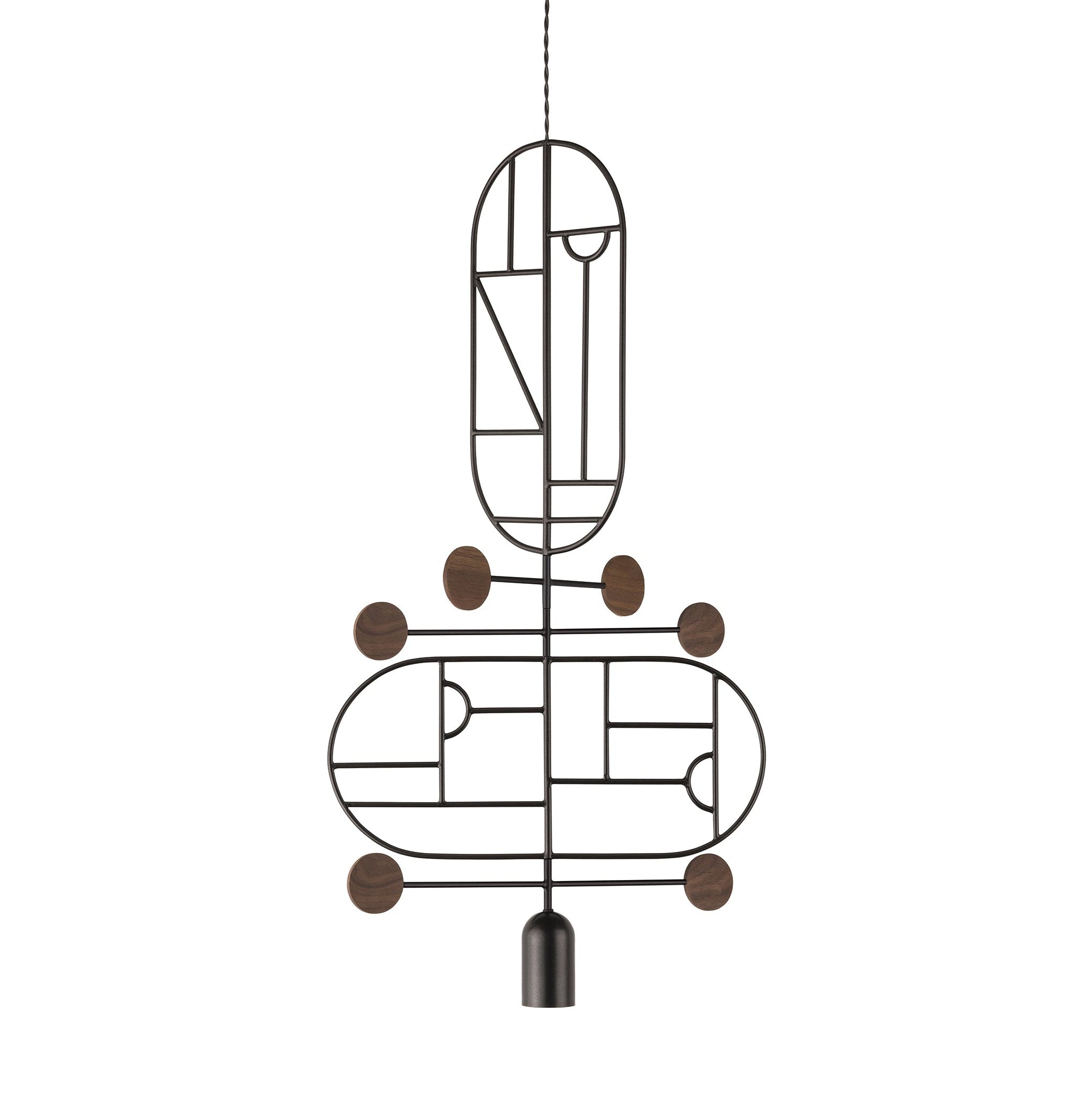 WOODEN DOTS WDS13 Pendant Lamp in Graphite with Walnut Wood