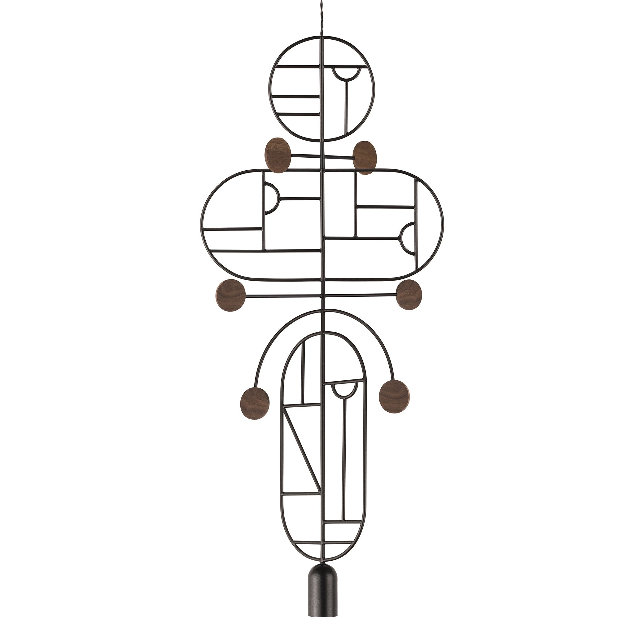 Závesná lampa WOODEN DOTS WDS19 grafitová s orechovým drevom