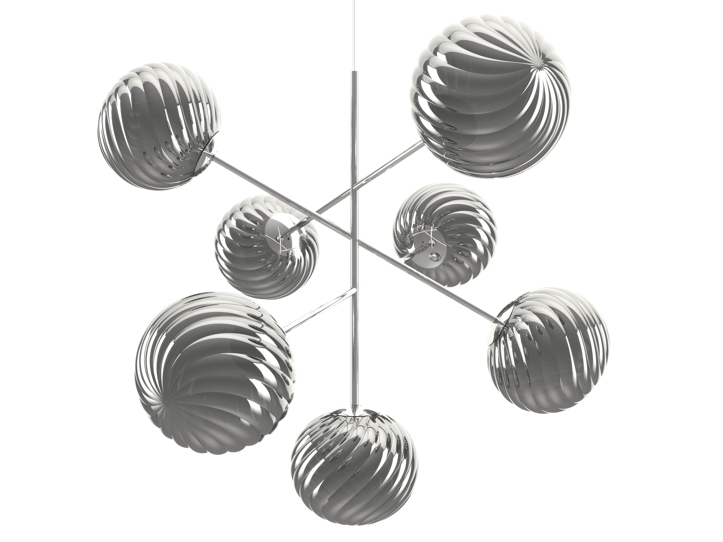 WHIRL LARGE silver pendant lamp