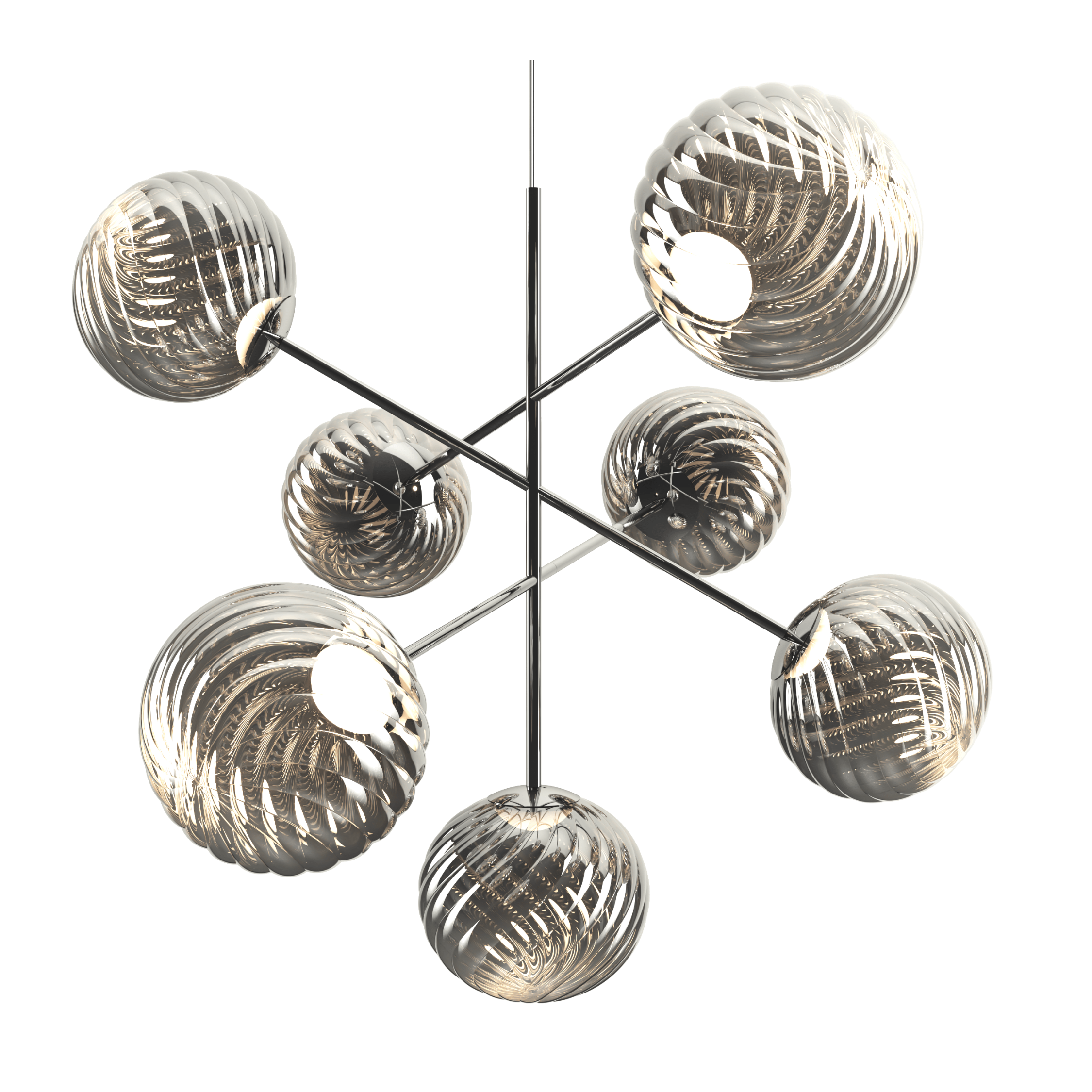WHIRL LARGE silver pendant lamp