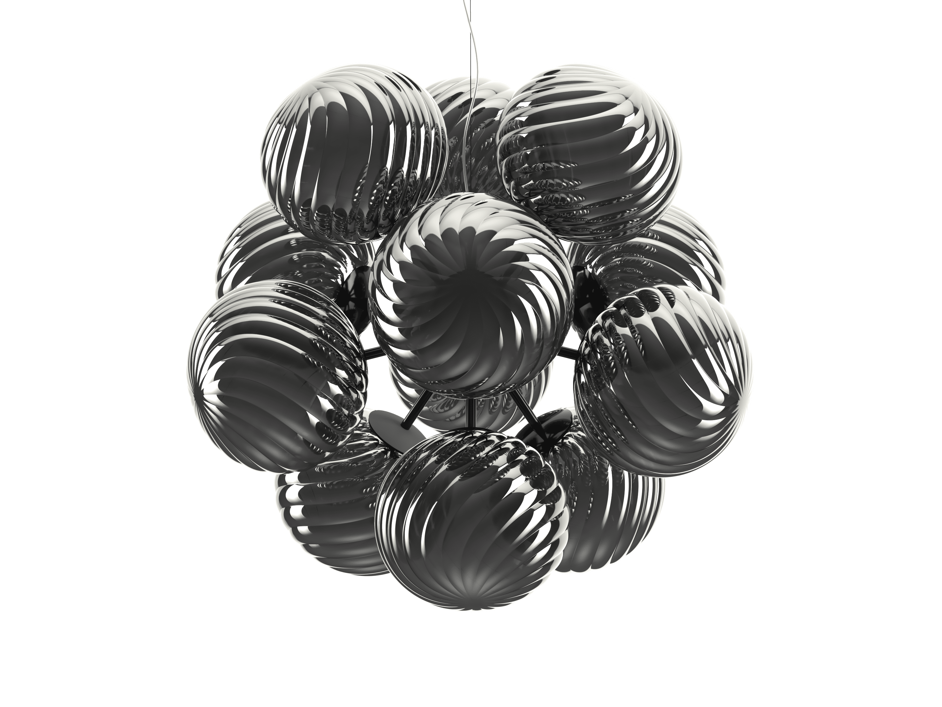 Závesná lampa WHIRL BURST strieborná