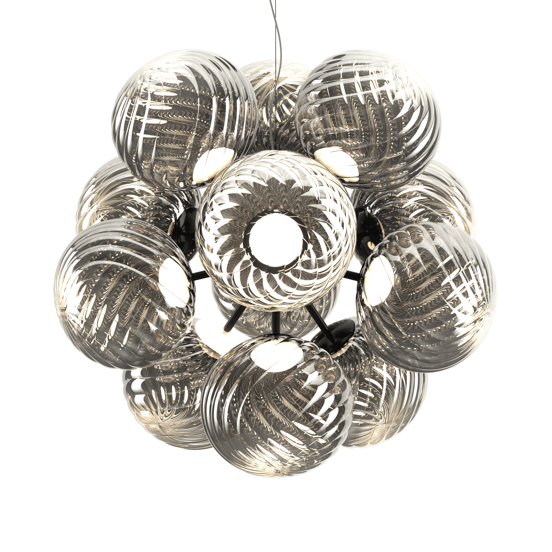 Závesná lampa WHIRL BURST strieborná
