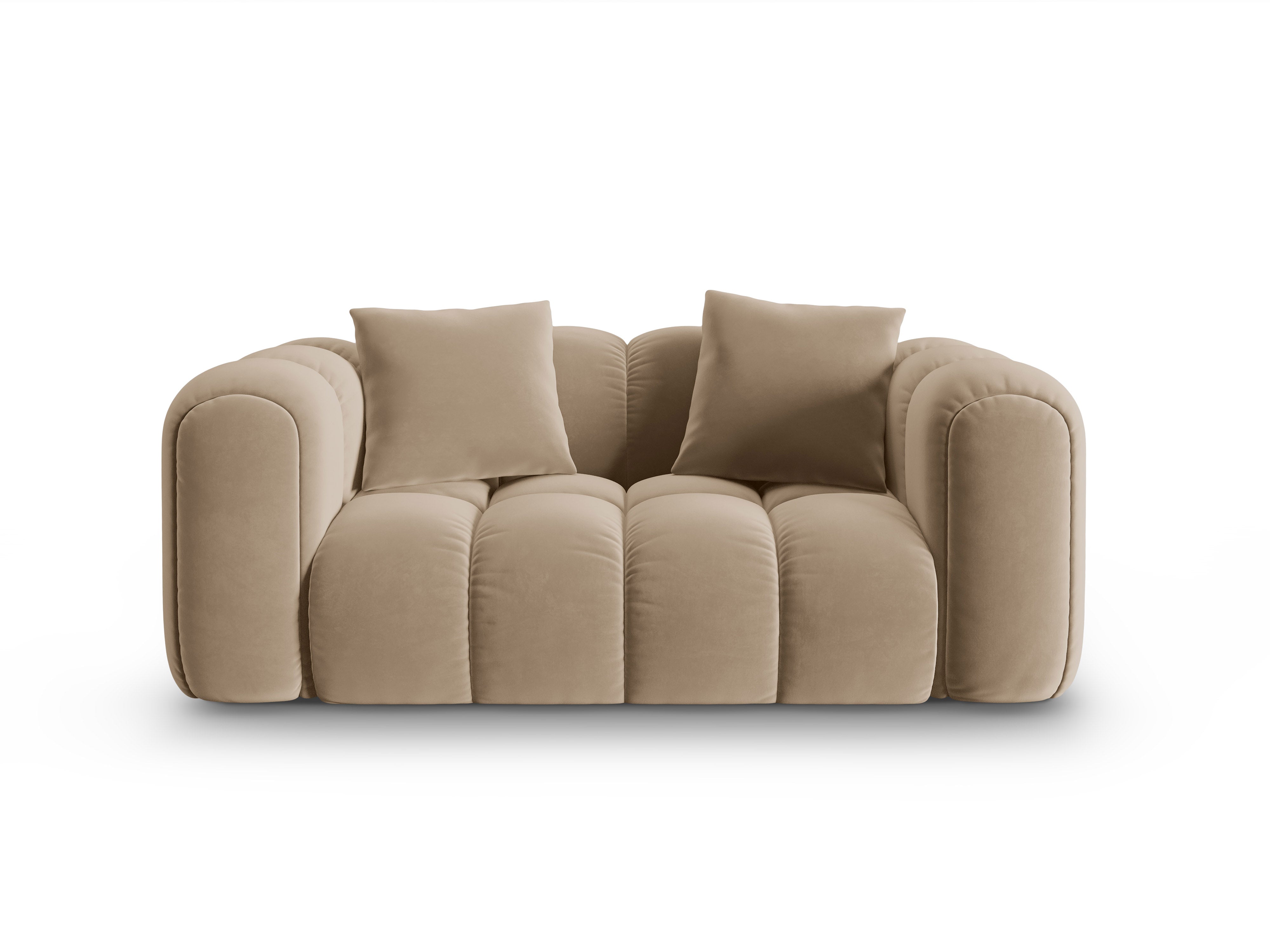 Sofa z jemného velúru pre 2 osoby ASTRO piesková