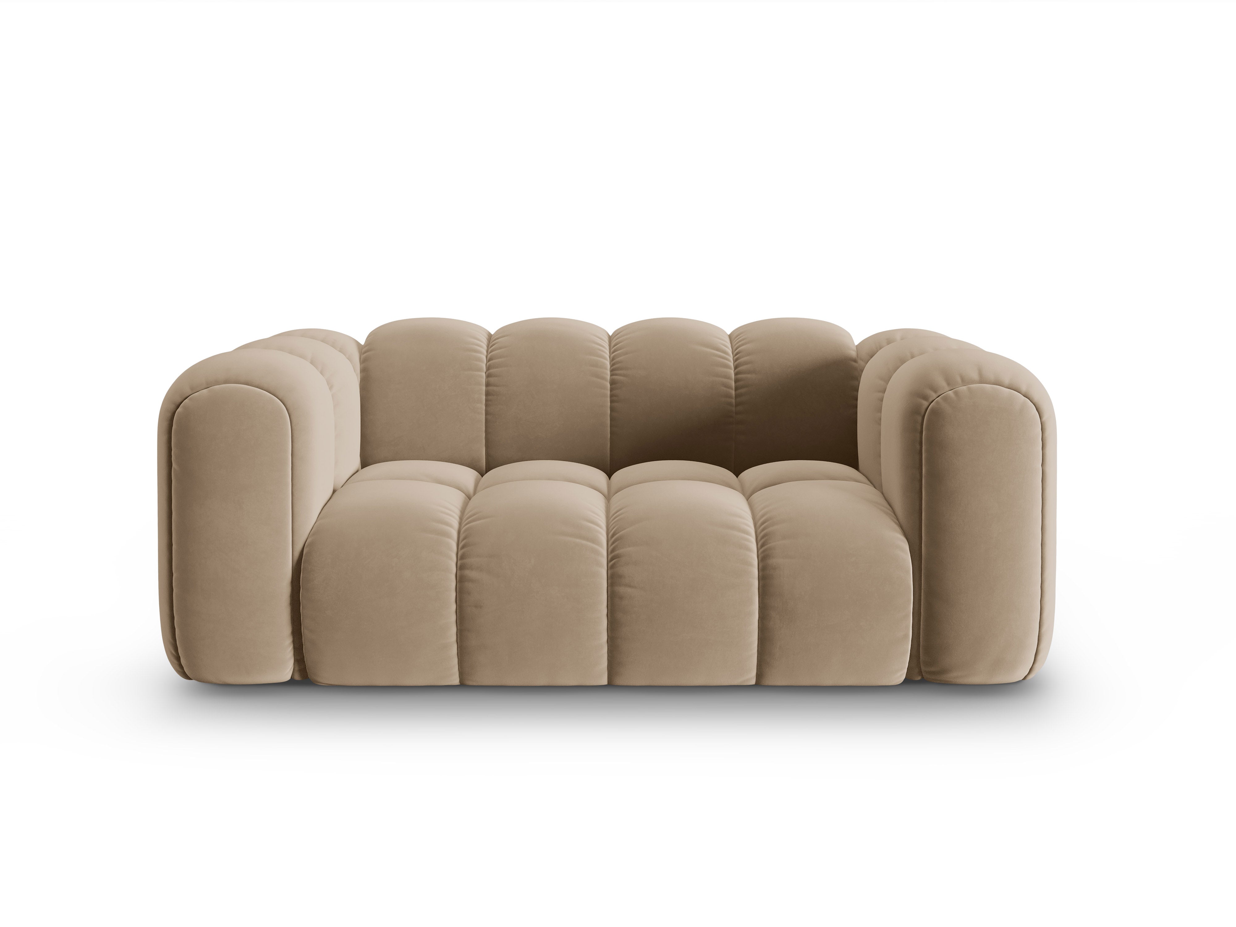 Sofa z jemného velúru pre 2 osoby ASTRO piesková