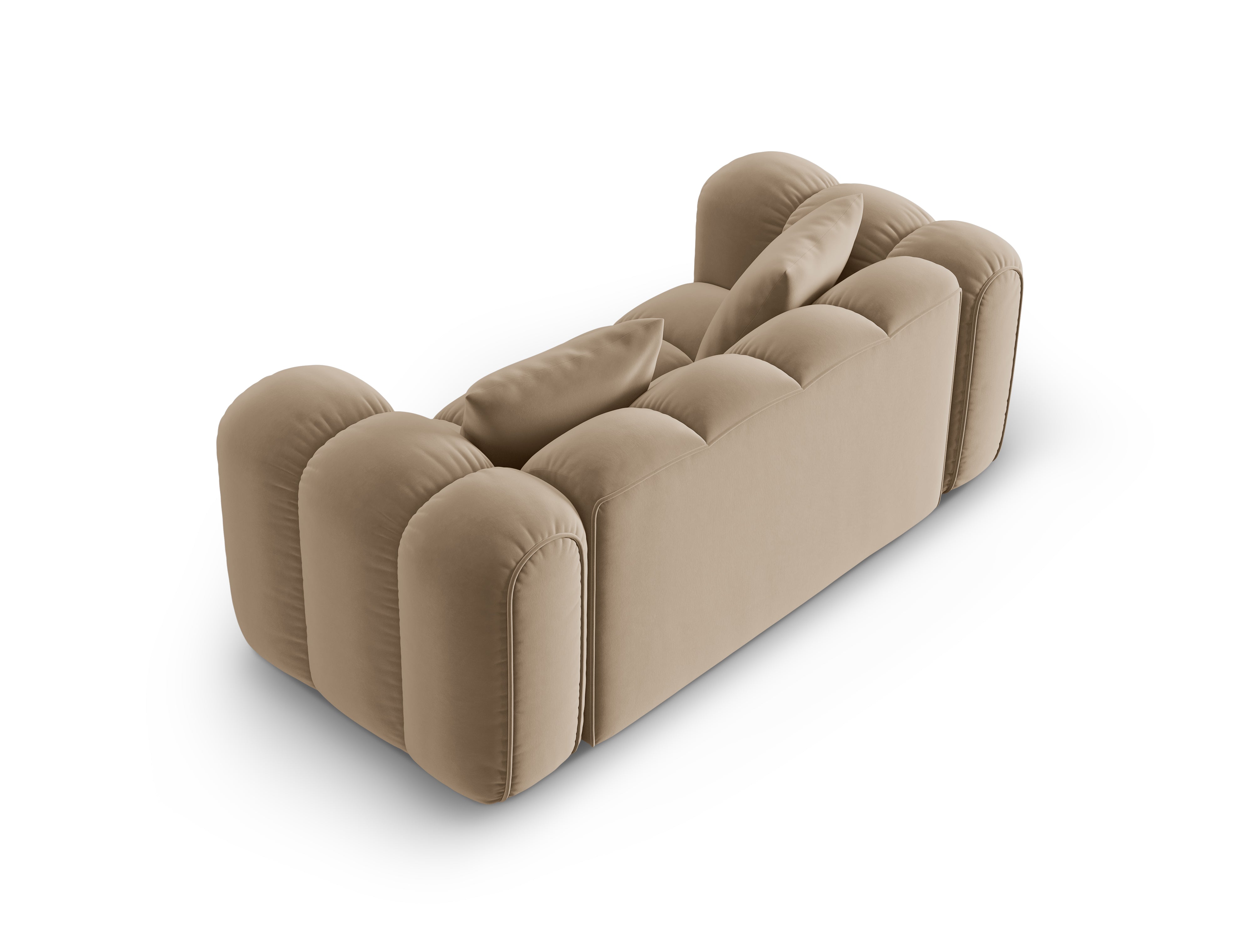 Sofa z jemného velúru pre 2 osoby ASTRO piesková