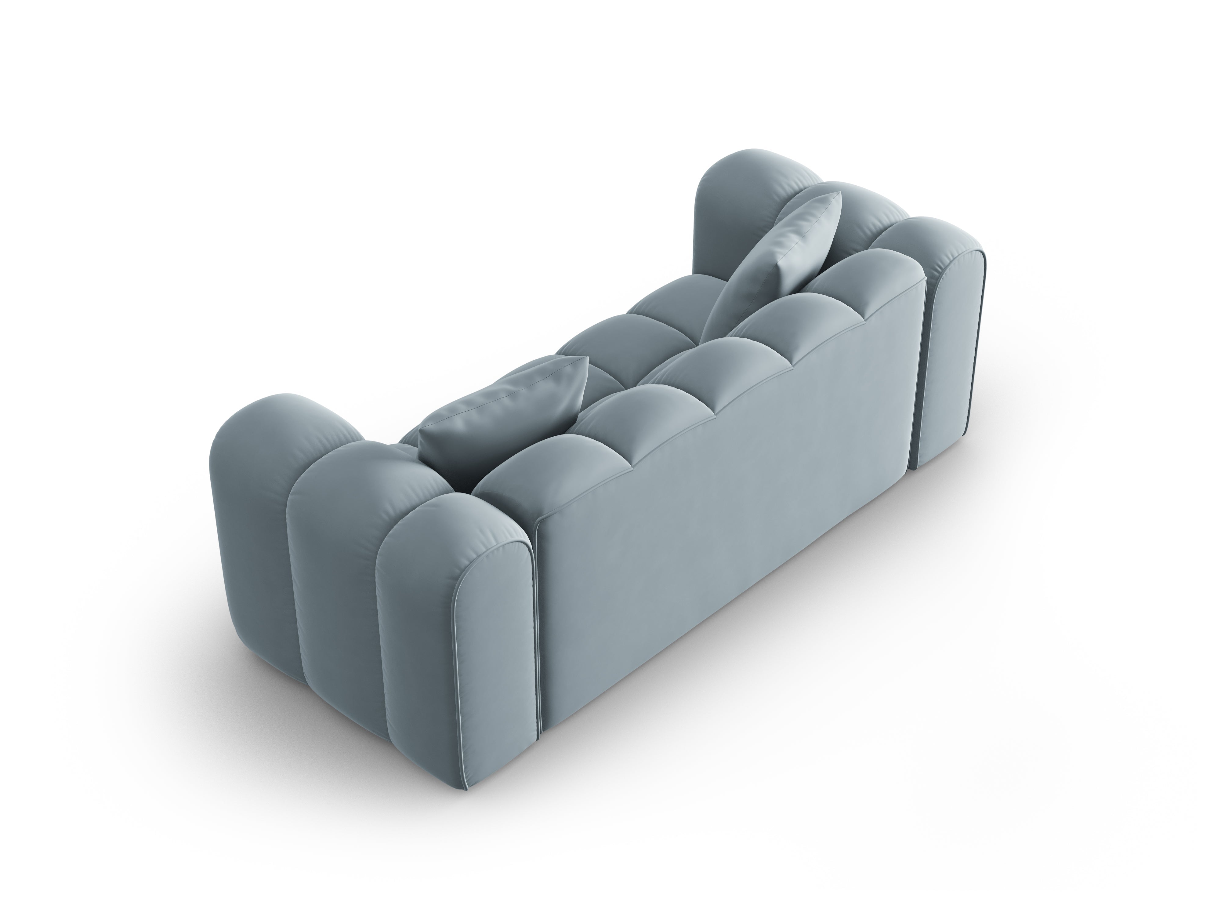 Sofa z jemného velúru 2-osobová HALLEY svetlomodrá