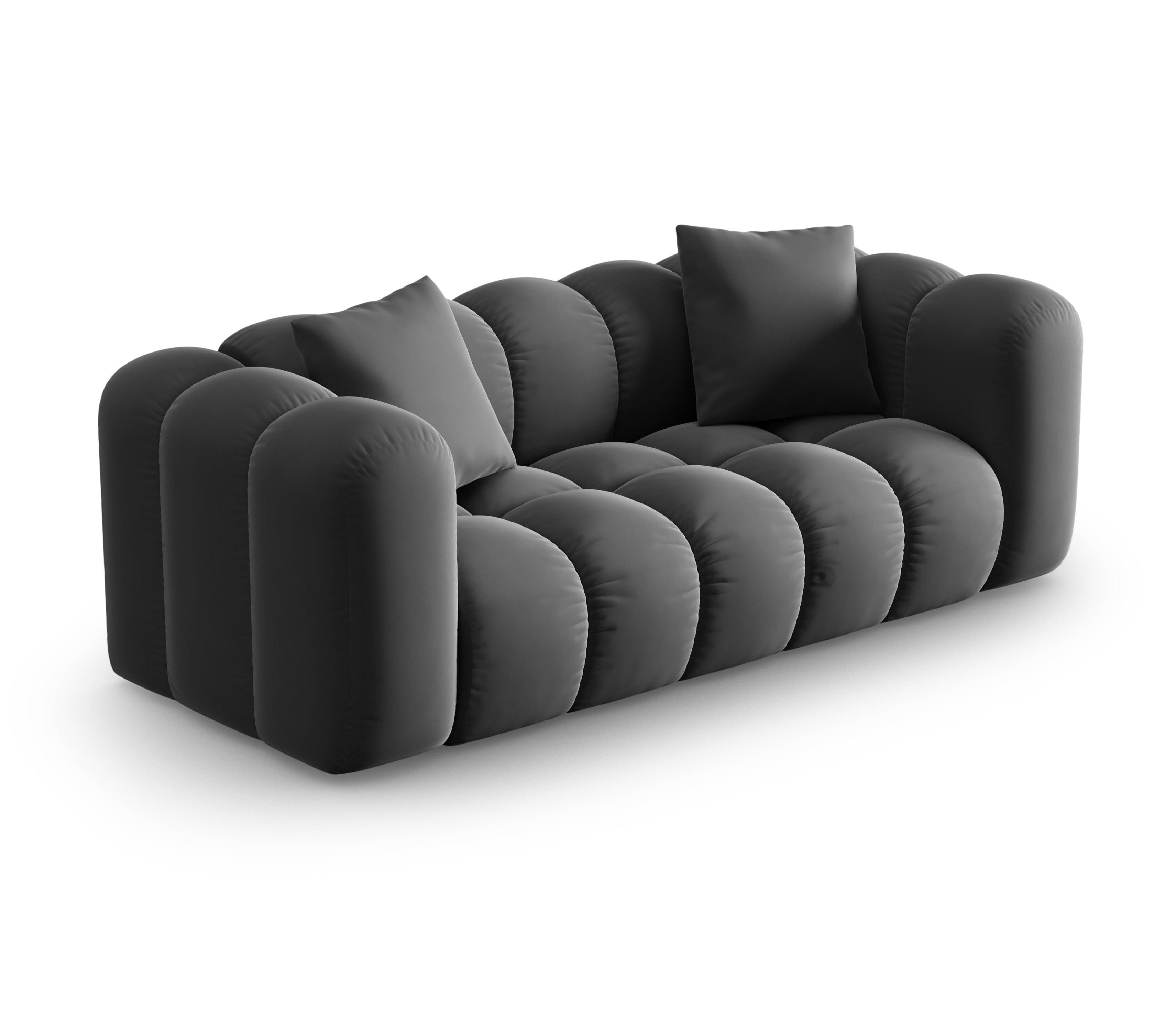 Sofa z jemného velúru pre 2 osoby HALLEY šedá